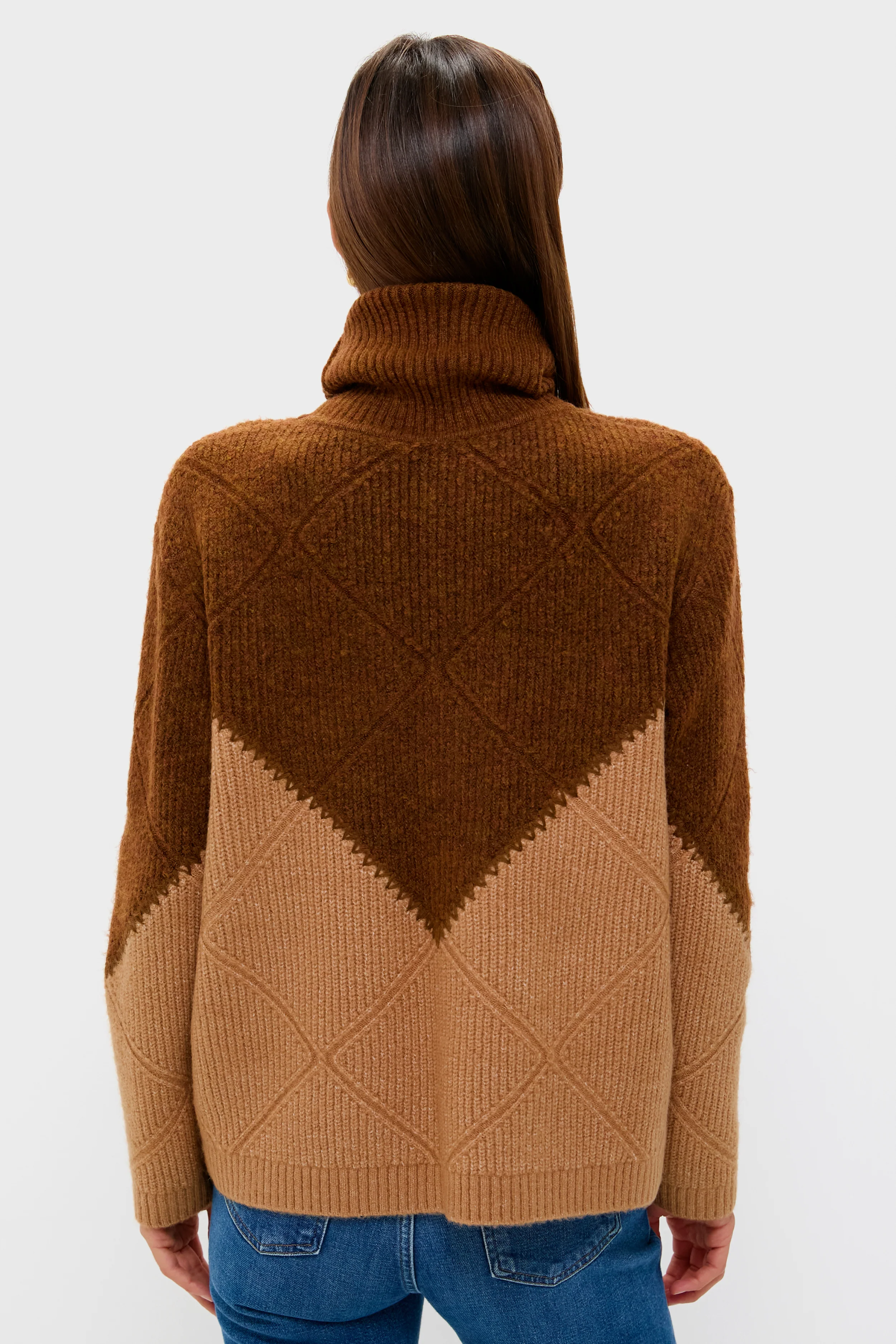 Tan & Brown Diamond Demi Turtleneck - Image 4