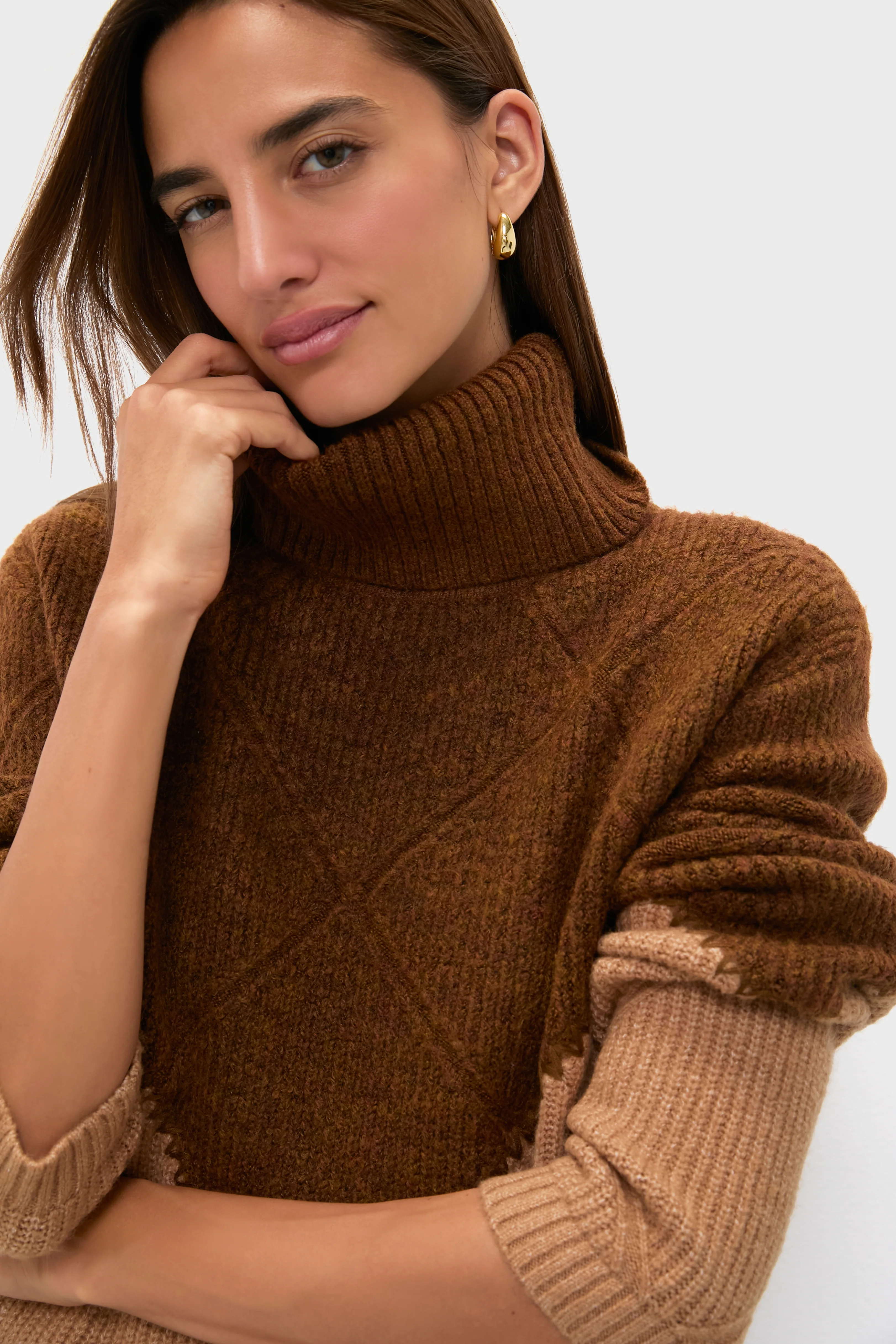 Tan & Brown Diamond Demi Turtleneck - Image 5