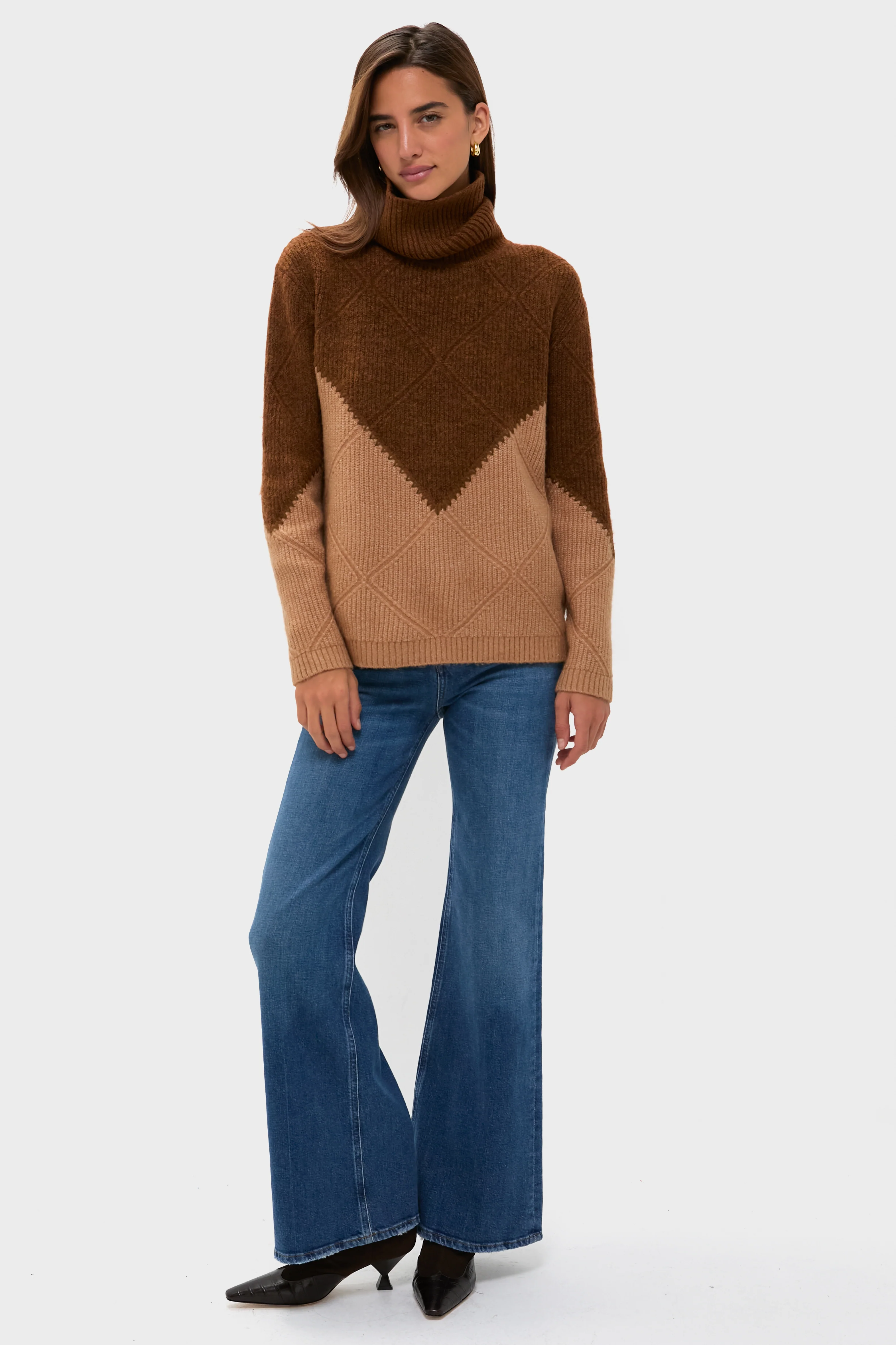 Tan & Brown Diamond Demi Turtleneck - Image 6