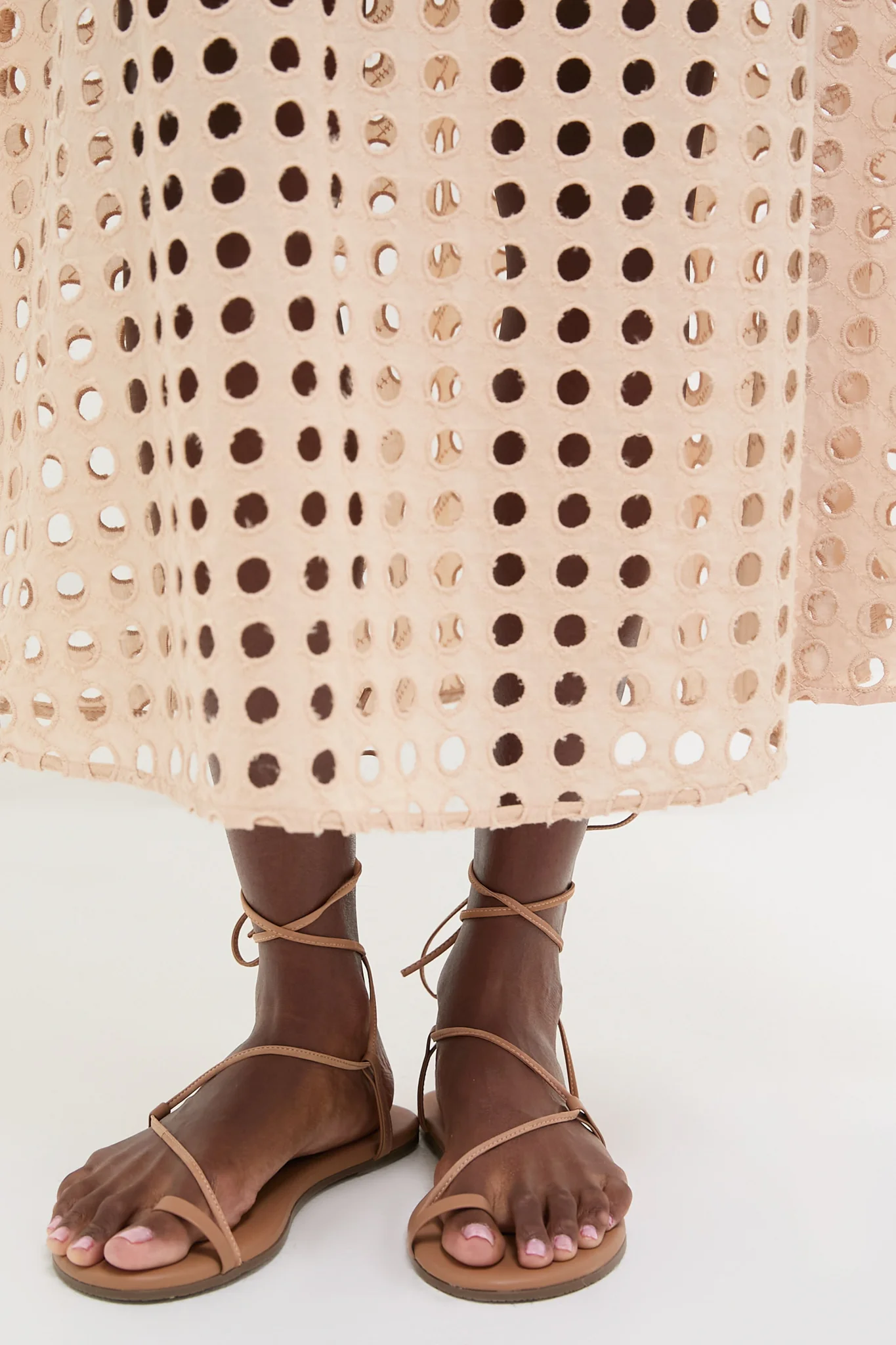 Tan Cotton Eyelet Eve Skirt - Image 5