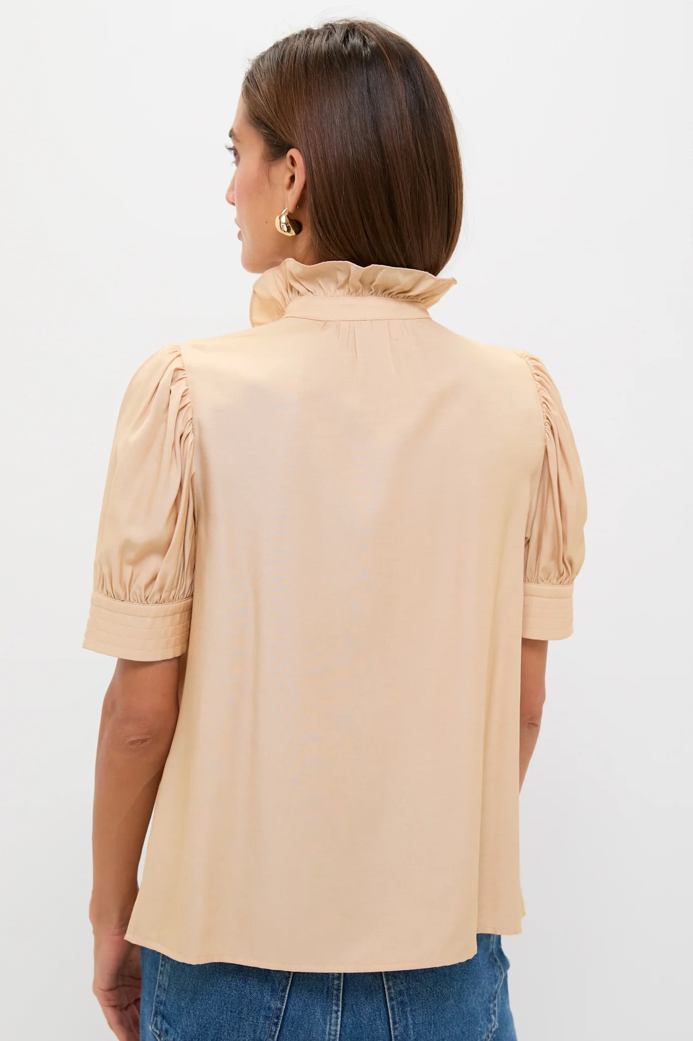 Tan & Cream Embroidery Louisa Blouse - Image 4