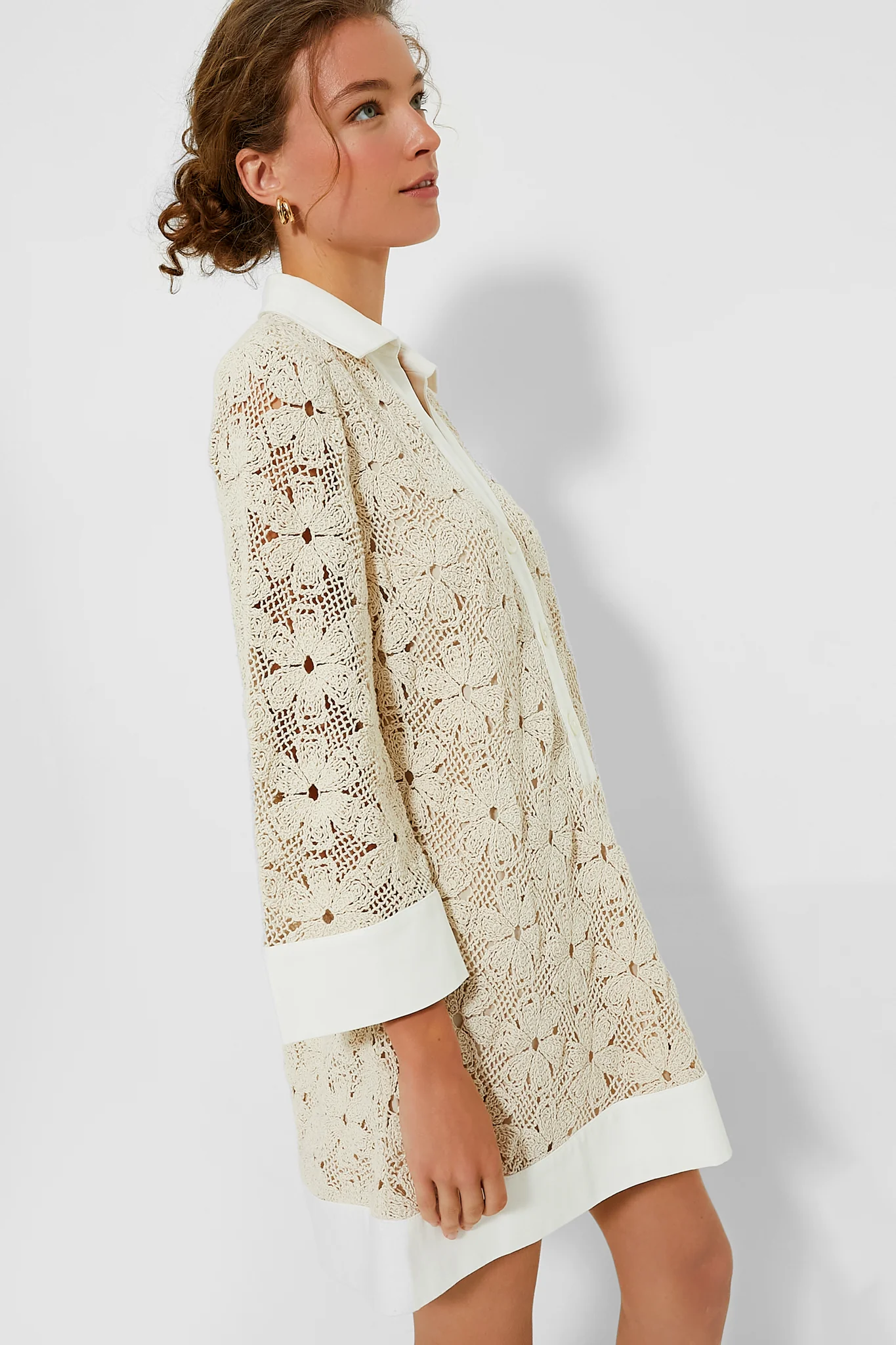 Tan Crochet Collier Dress - Image 4