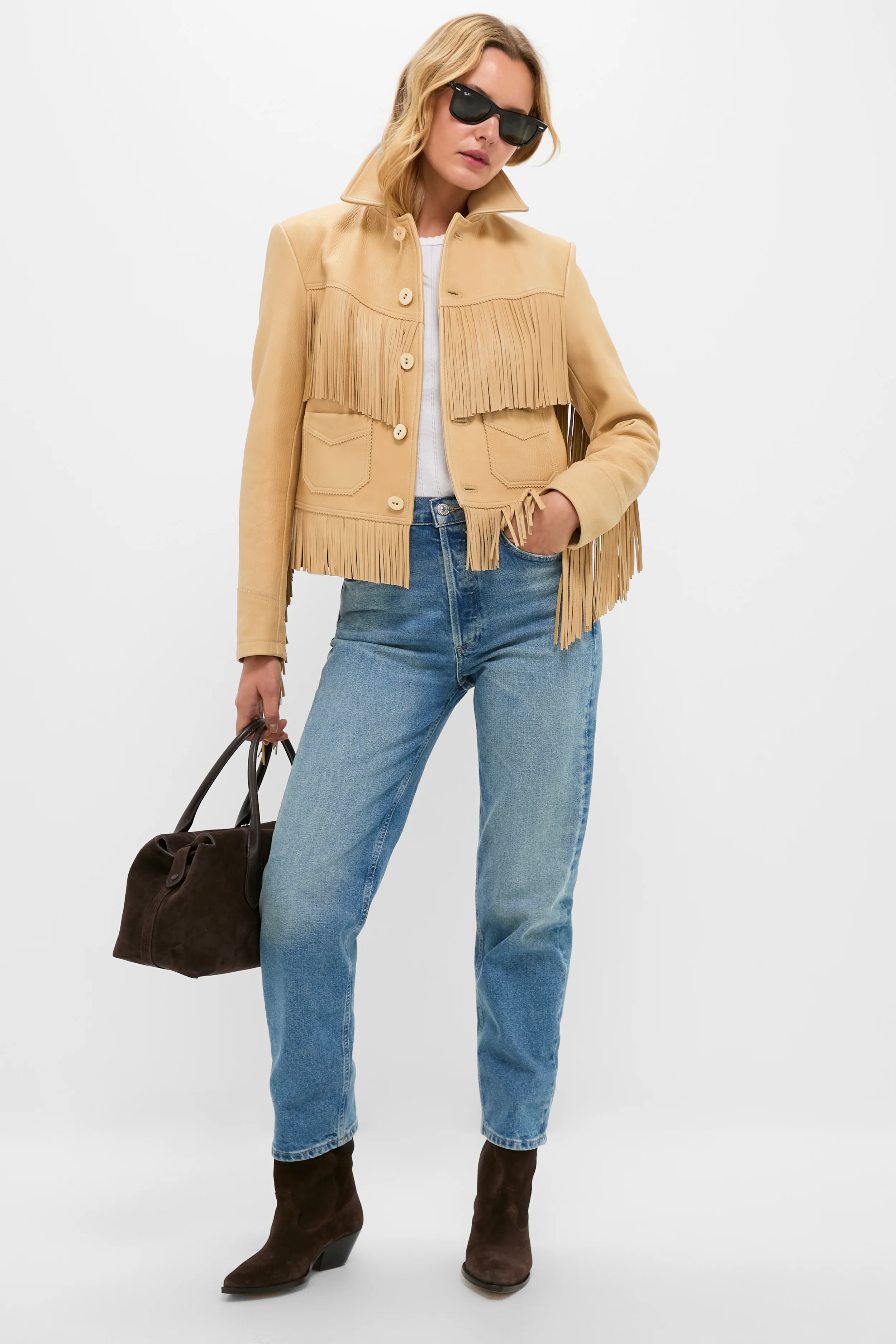 Tan Deerskin Fringe Jacket - Image 2
