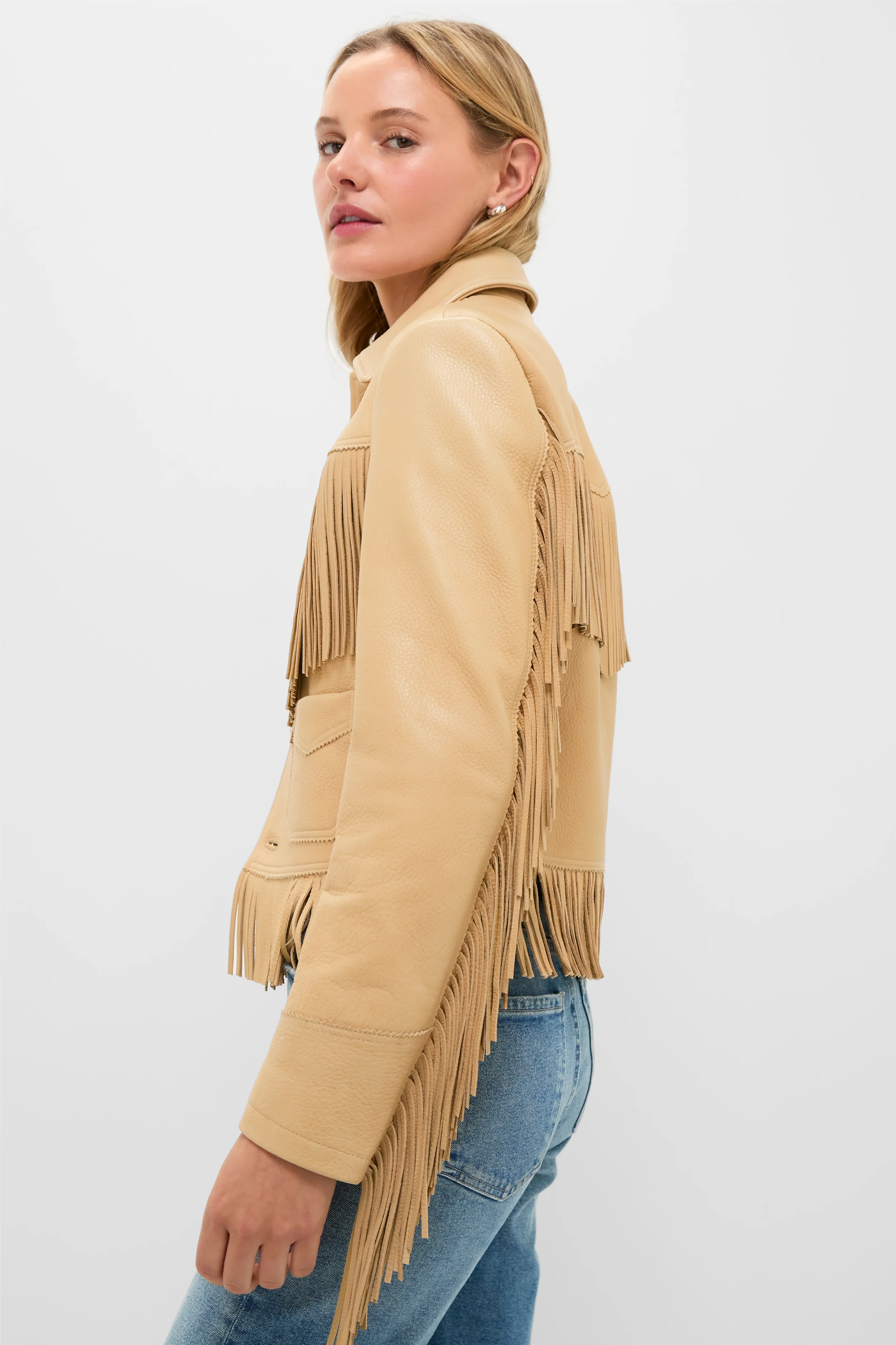 Tan Deerskin Fringe Jacket - Image 3