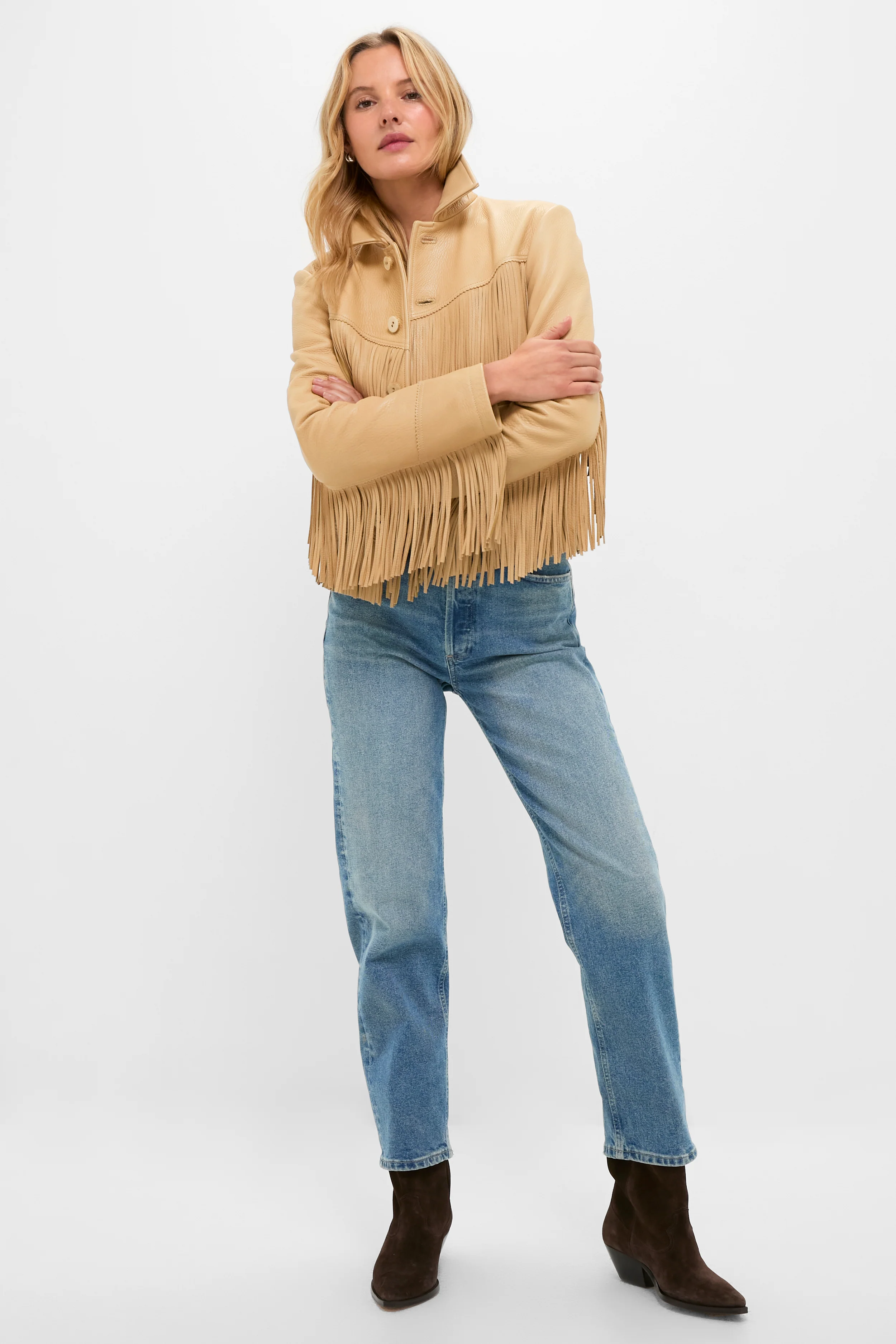 Tan Deerskin Fringe Jacket - Image 6
