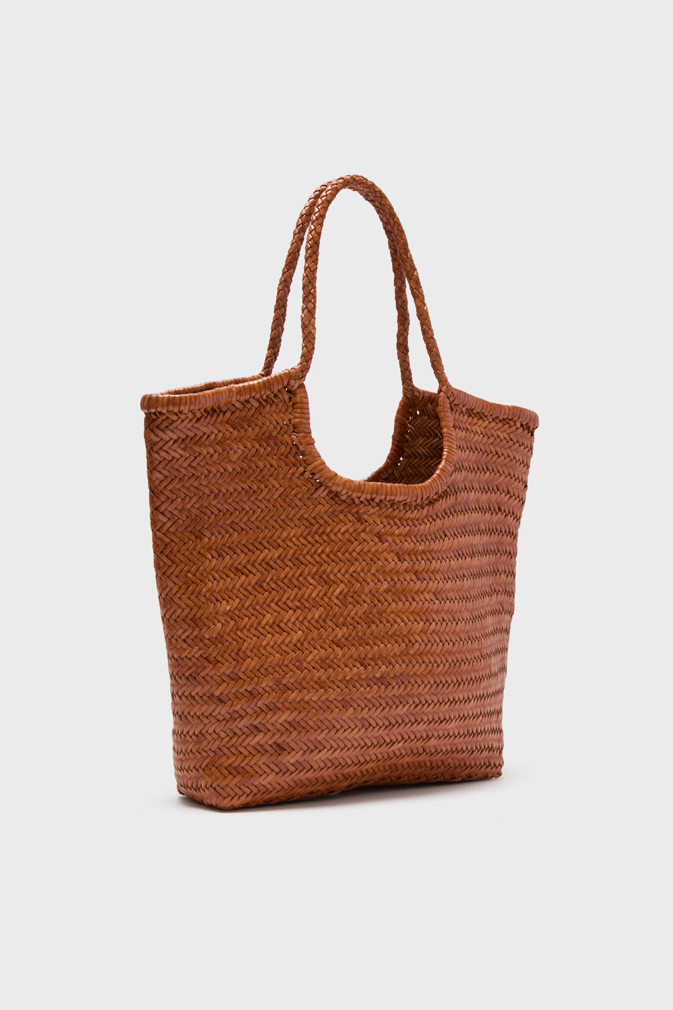 Tan Diagonal Arched Tote - Image 3