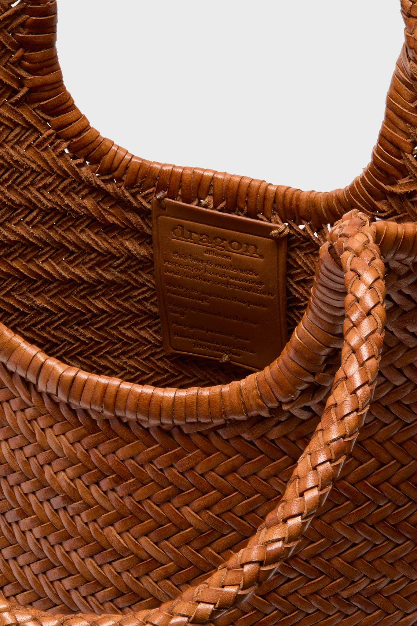 Tan Diagonal Arched Tote - Image 5