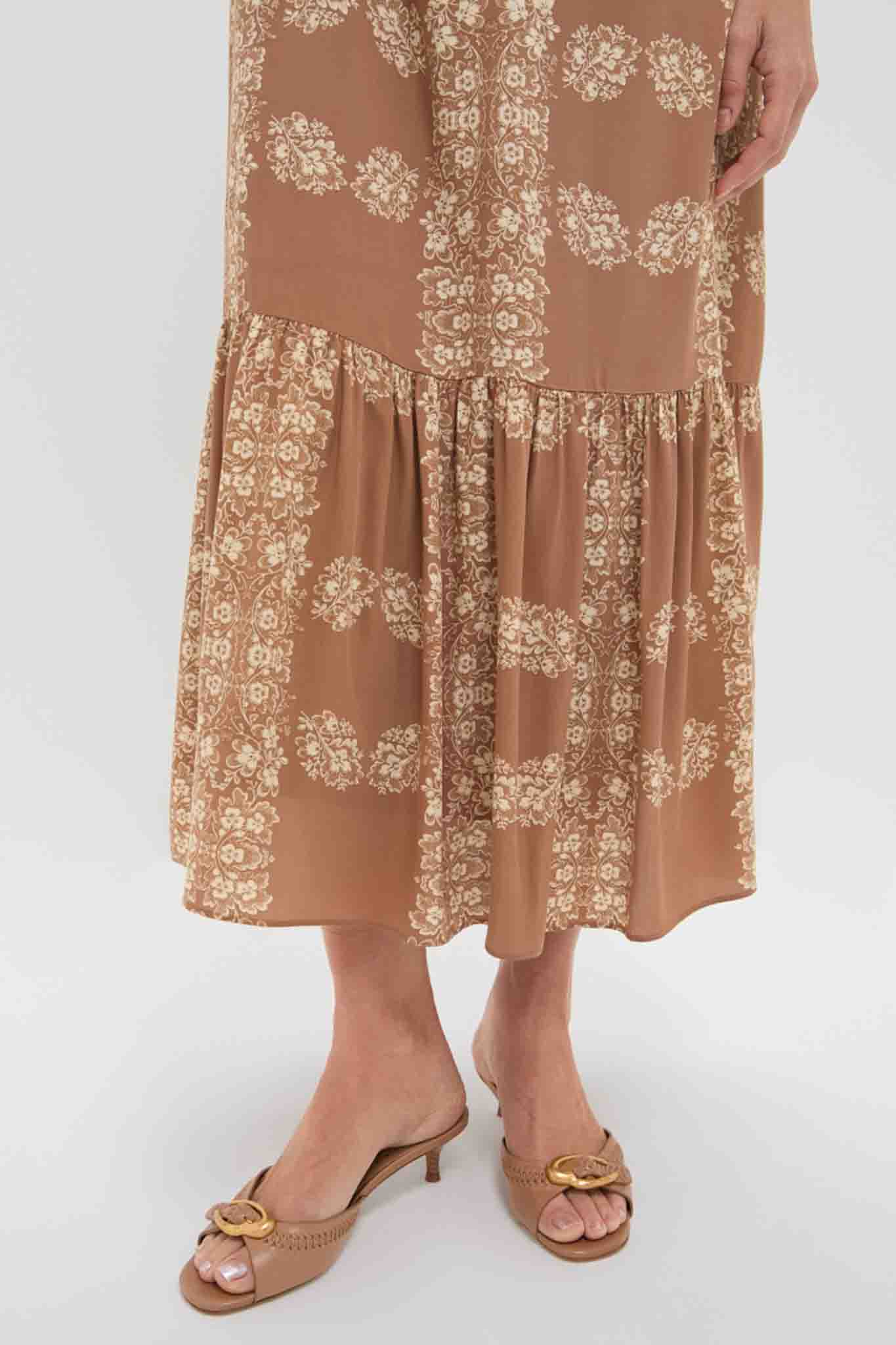 Tan Floral Miller Maxi Shirt Dress - Image 6