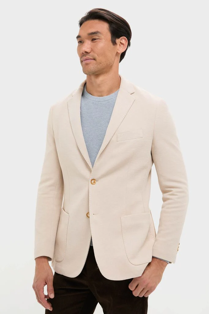 Tan Knit Travel Blazer - Image 3