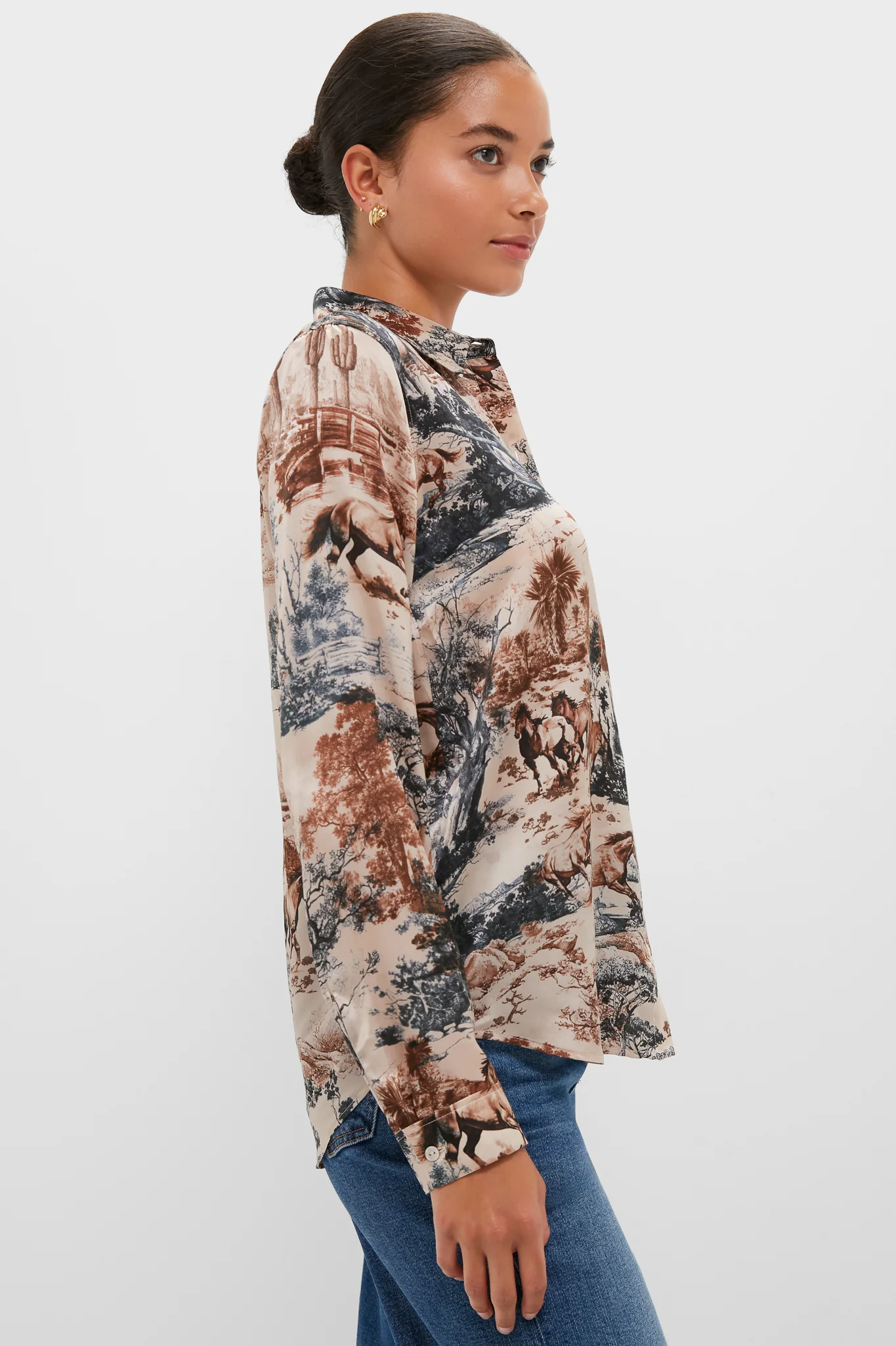 Tan Mountain Western Tyler Long Sleeve Blouse - Image 3