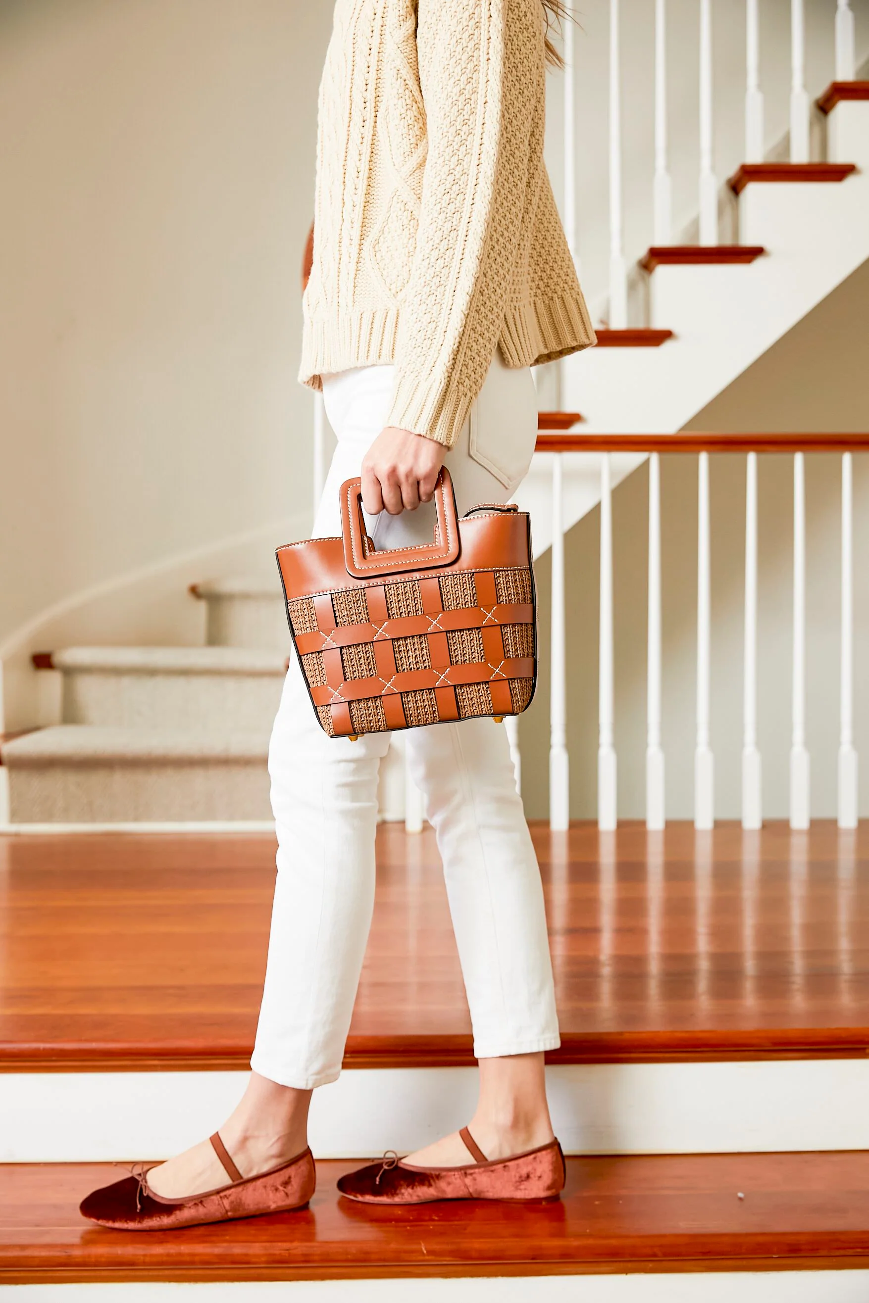 Tan Raffia Mini Shirley Bag - Image 2