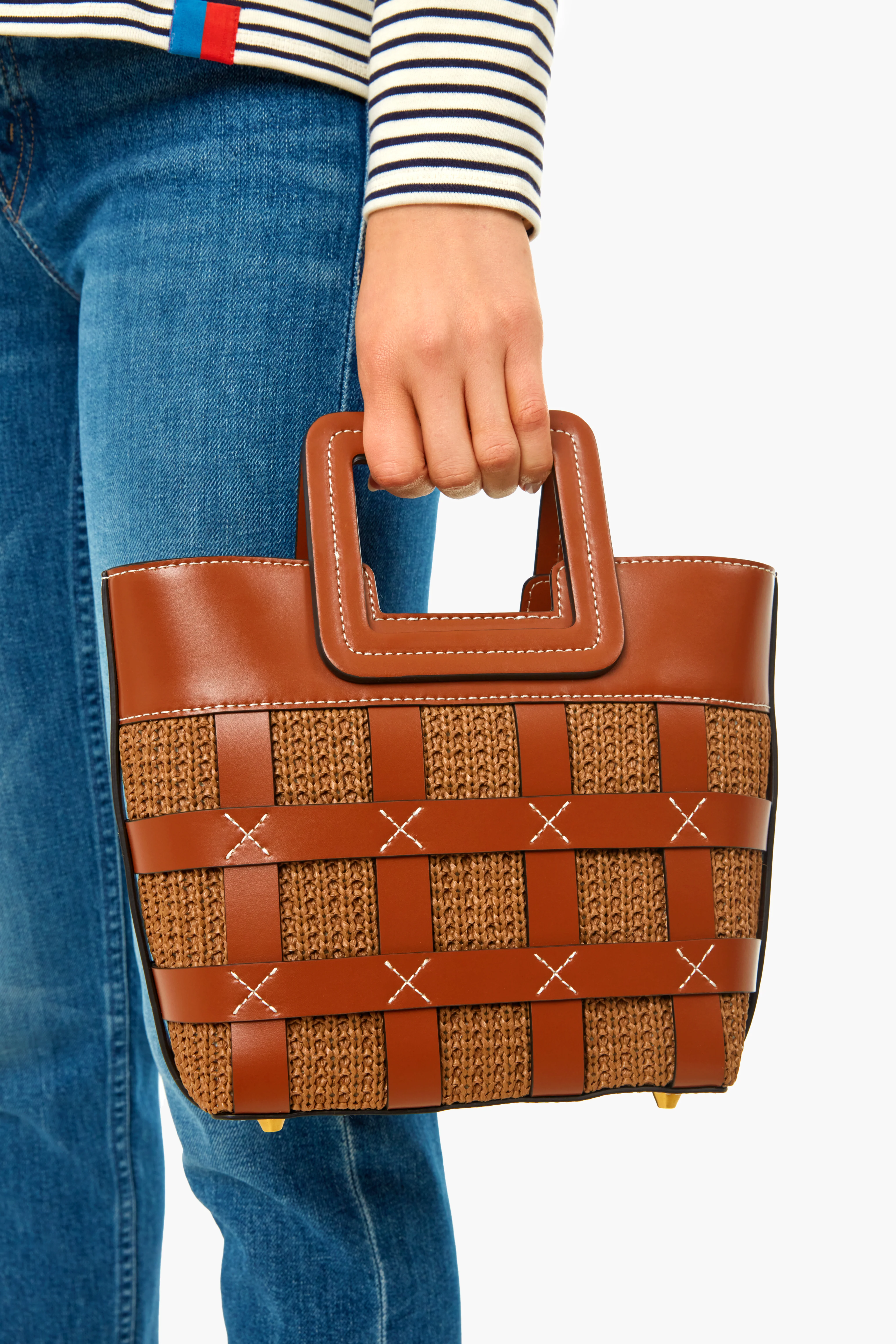 Tan Raffia Mini Shirley Bag - Image 7