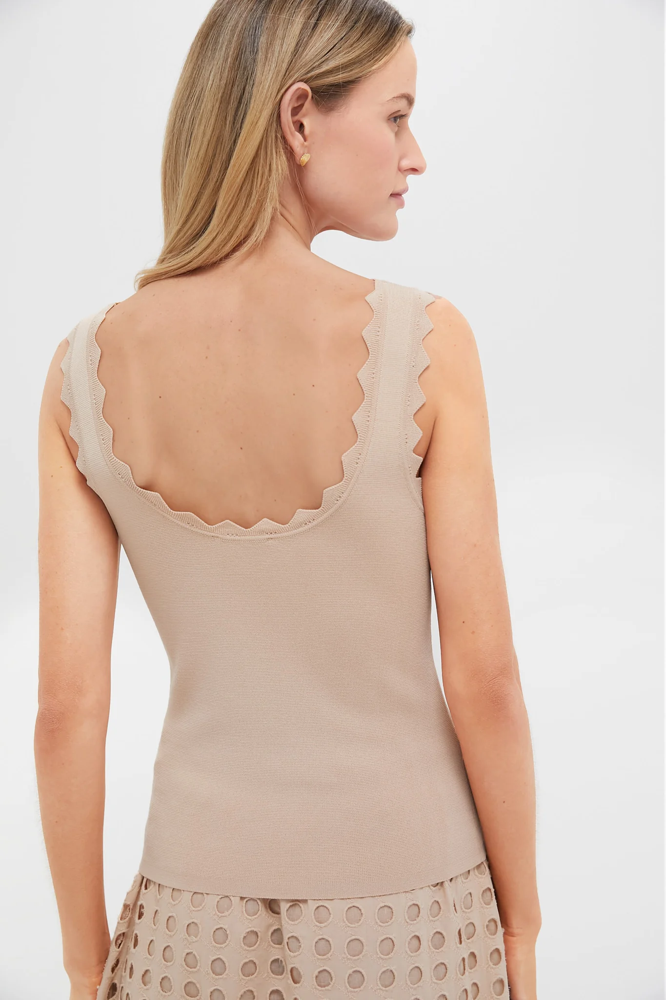 Tan Ric Rac Compression Tank - Image 4