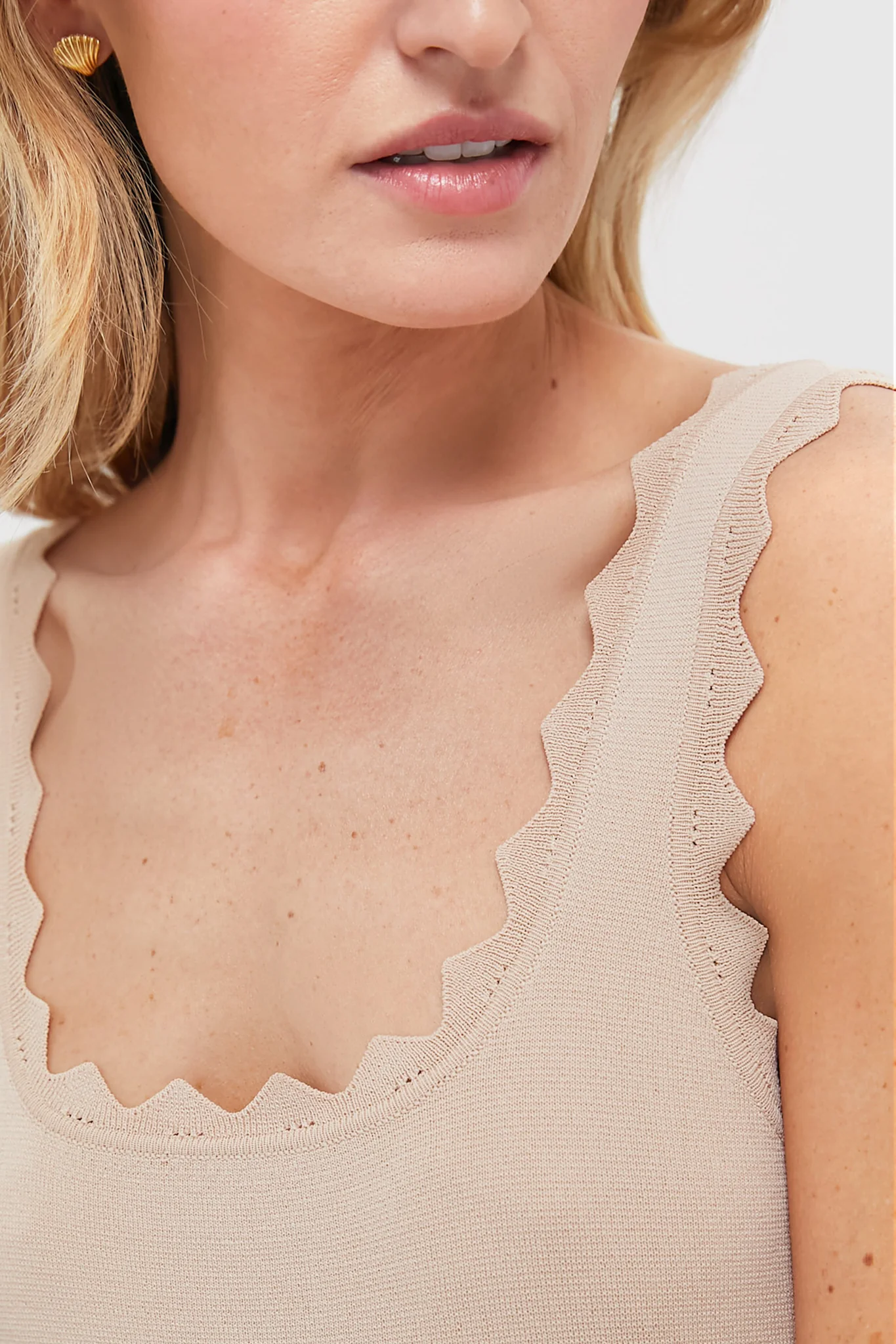 Tan Ric Rac Compression Tank - Image 5