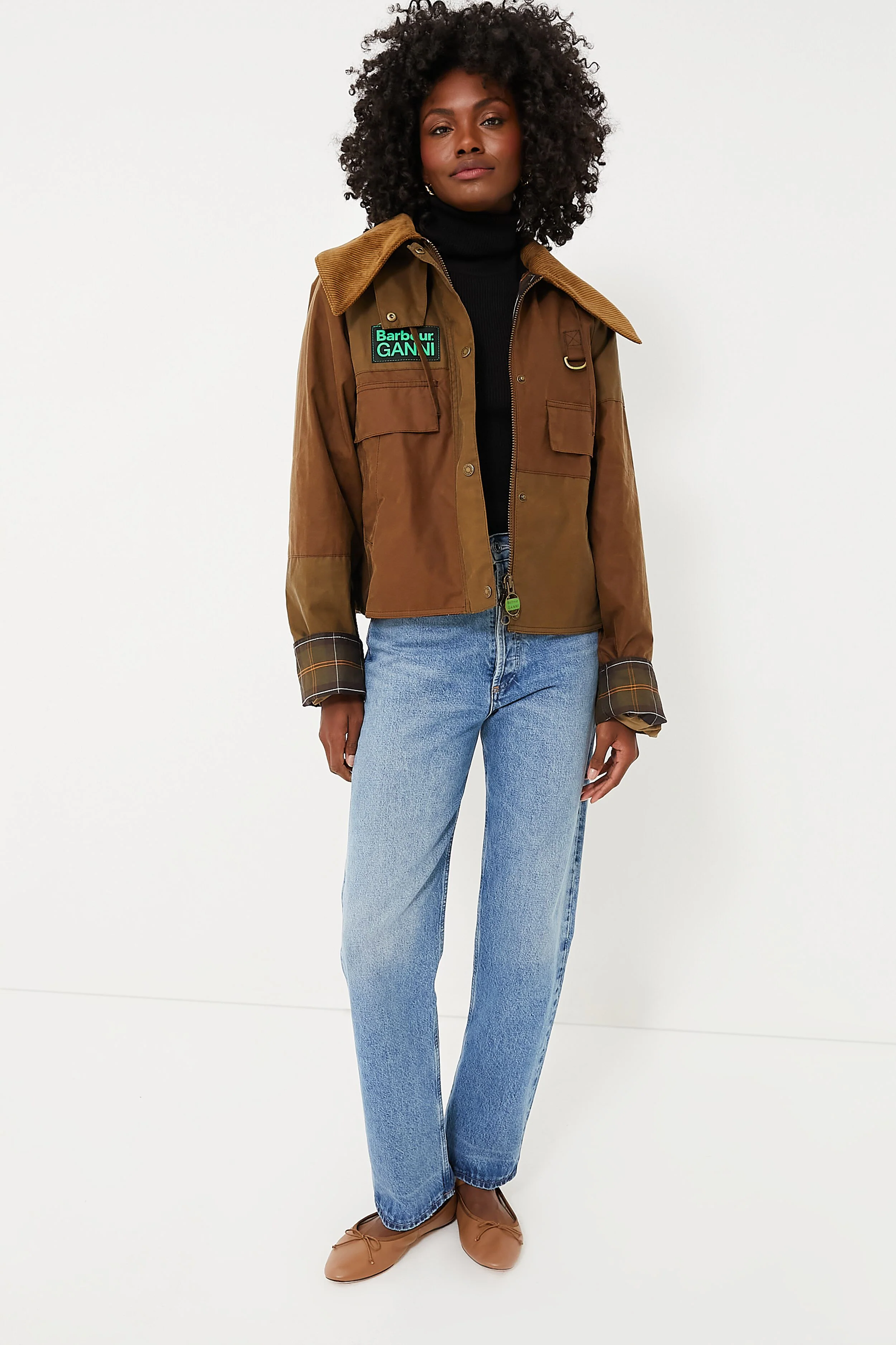 Tan Sand Barbour Ganni Block Spey Jacket - Image 2