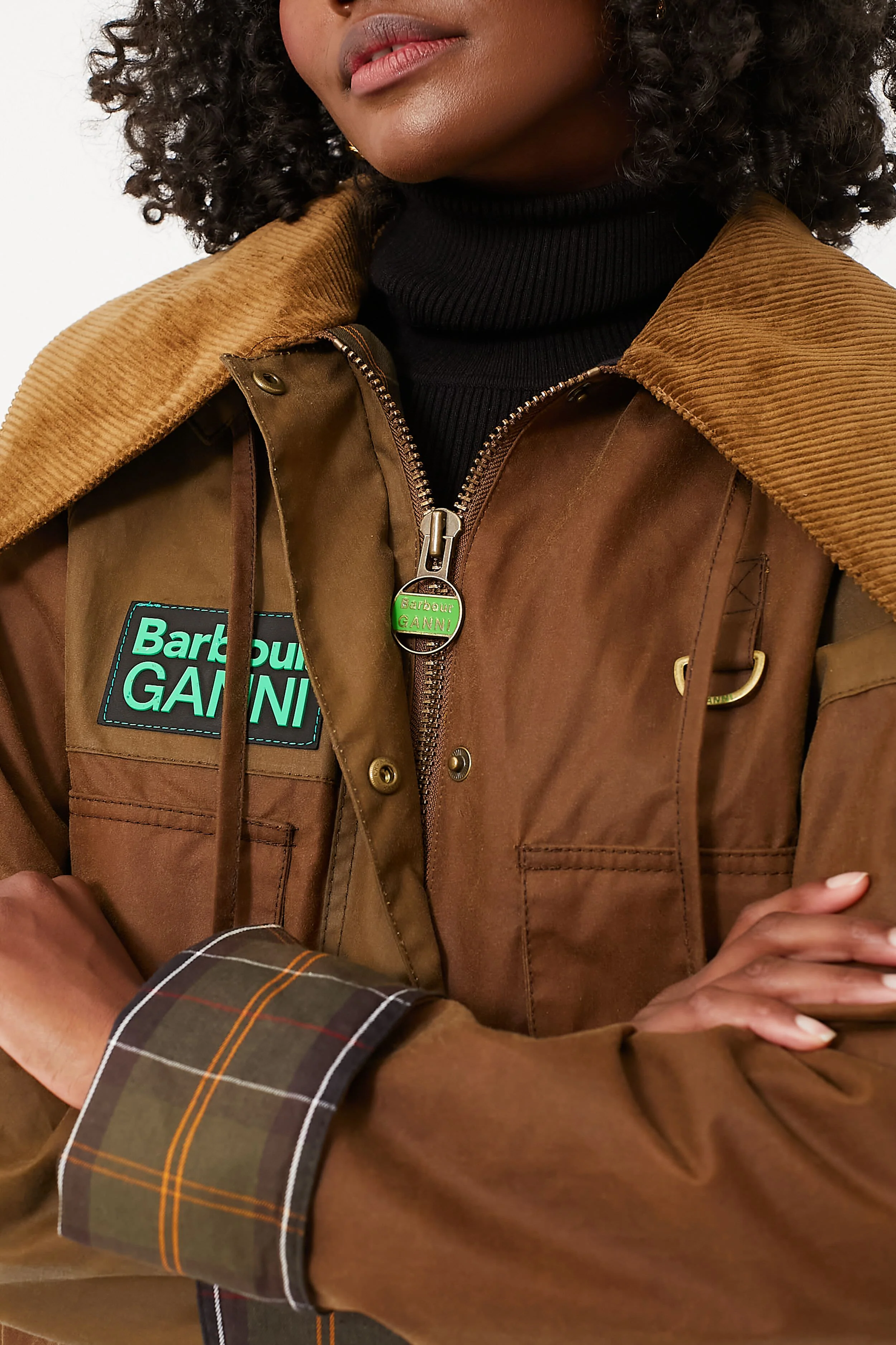 Tan Sand Barbour Ganni Block Spey Jacket - Image 5