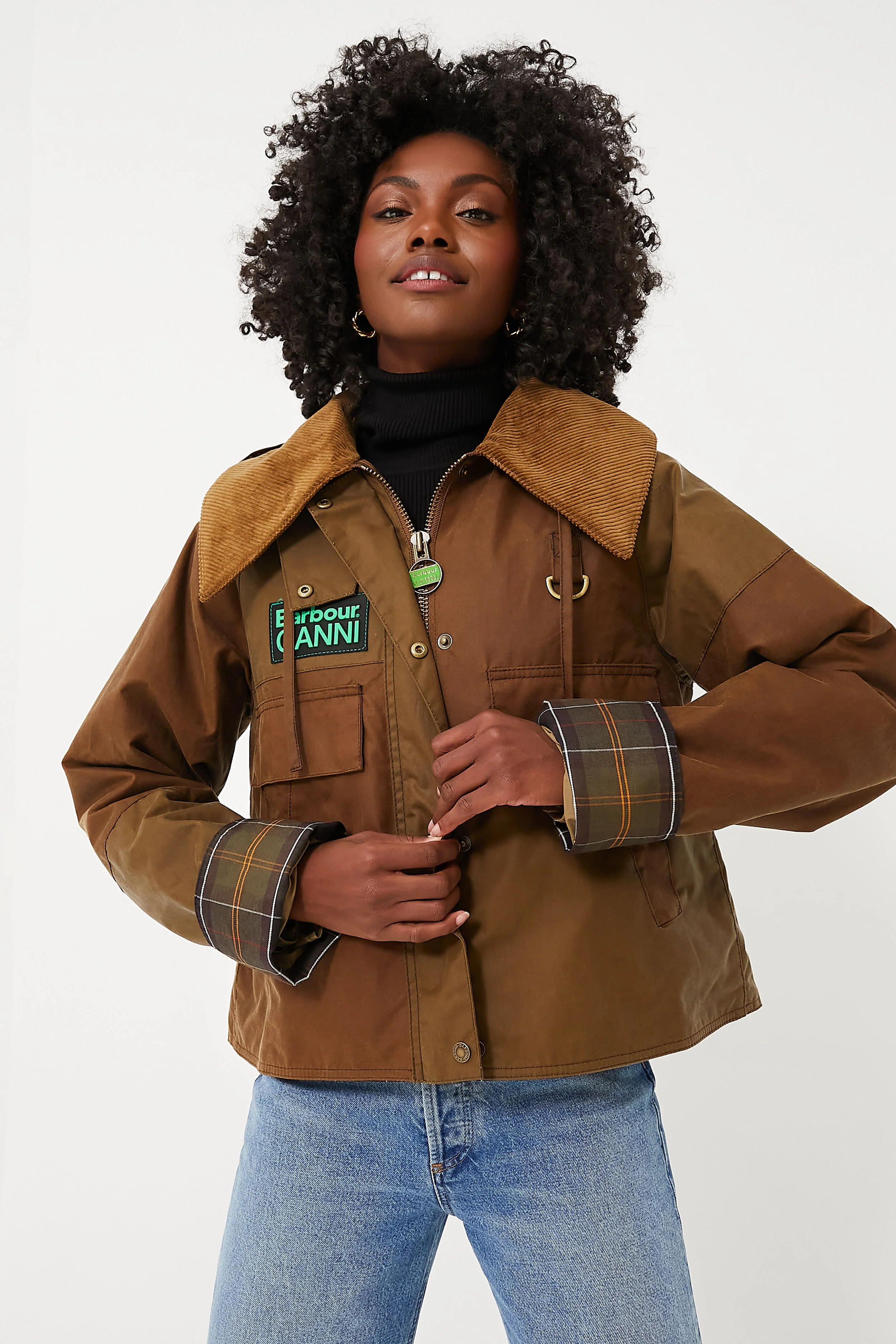 Tan Sand Barbour Ganni Block Spey Jacket - Image 6