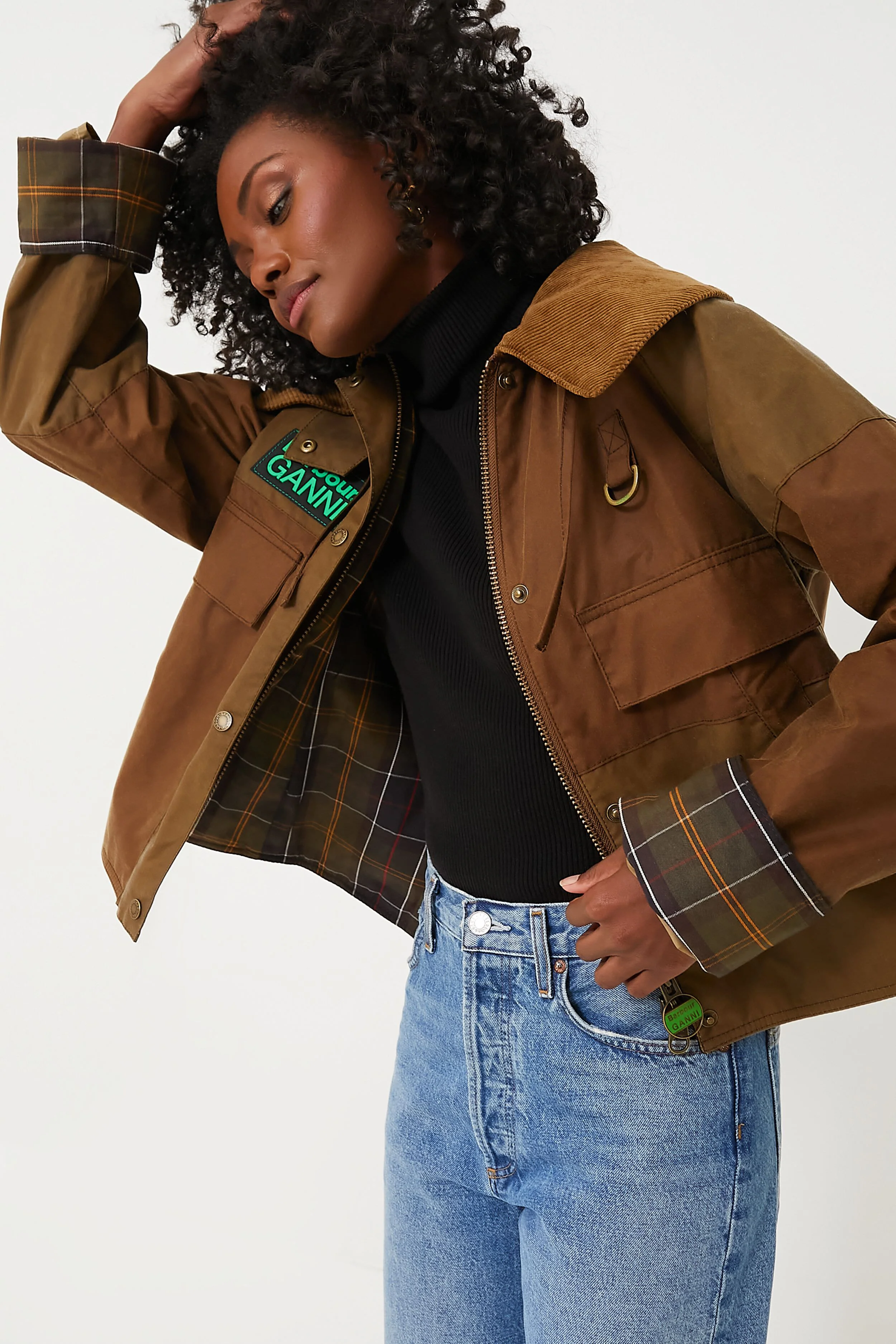 Tan Sand Barbour Ganni Block Spey Jacket - Image 7