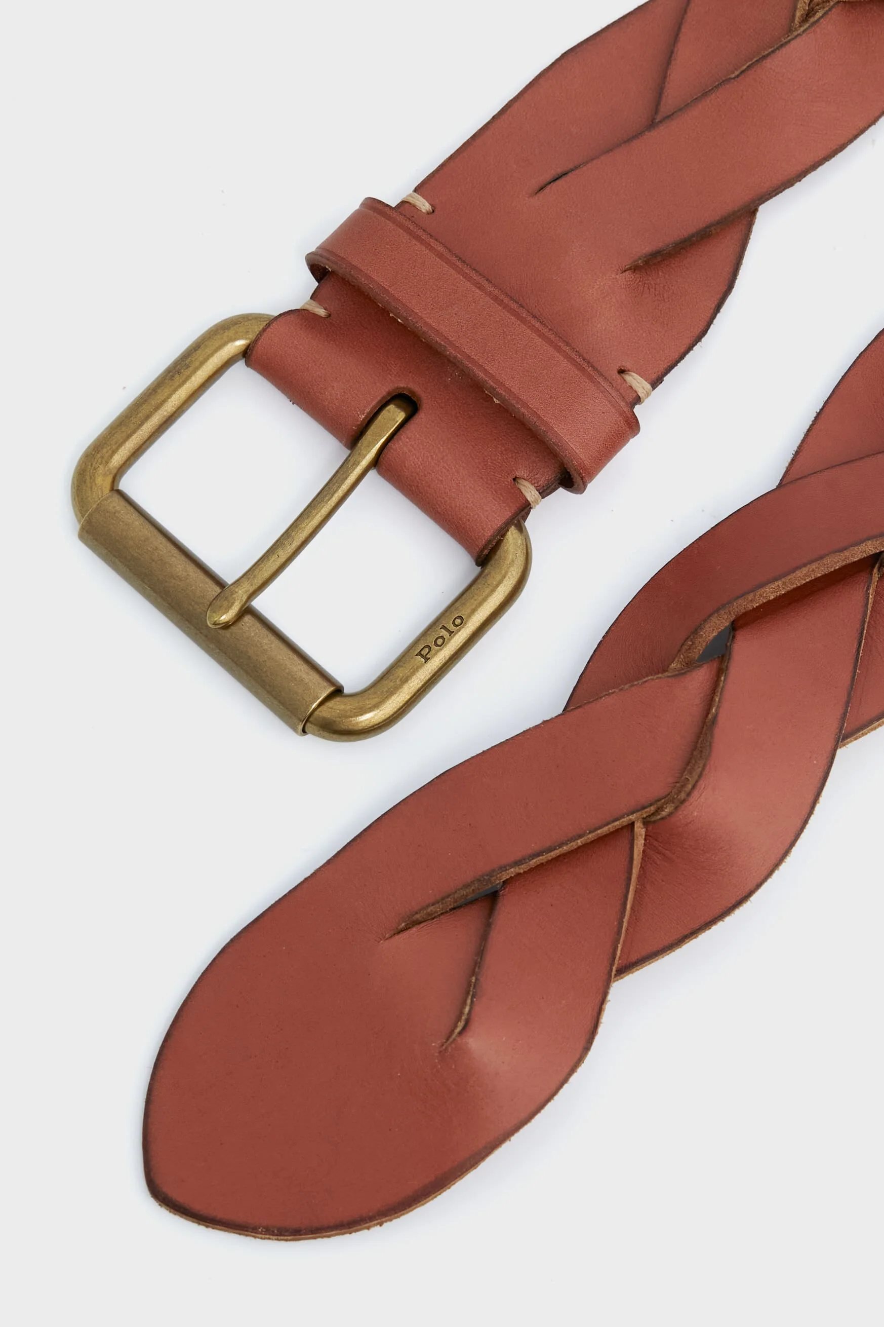 Tan Smooth Vachetta Braided Belt - Image 4