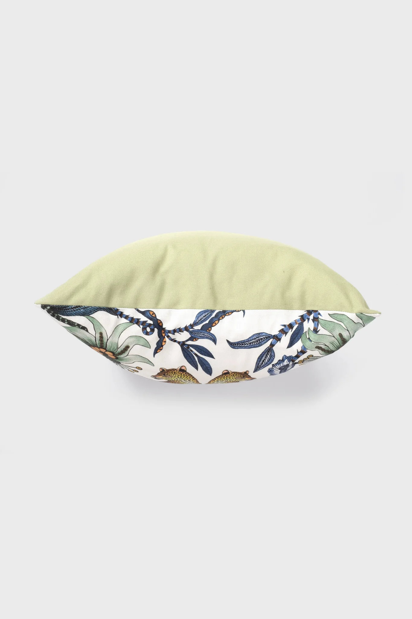 Tanzanite Lovebird Leopards Cotton Pillow Cover - Image 2