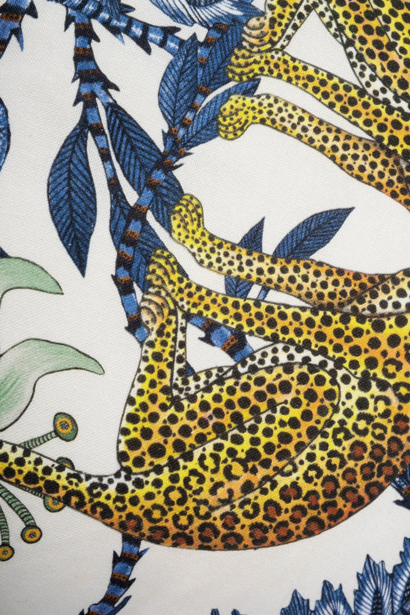 Tanzanite Lovebird Leopards Cotton Pillow Cover - Image 3
