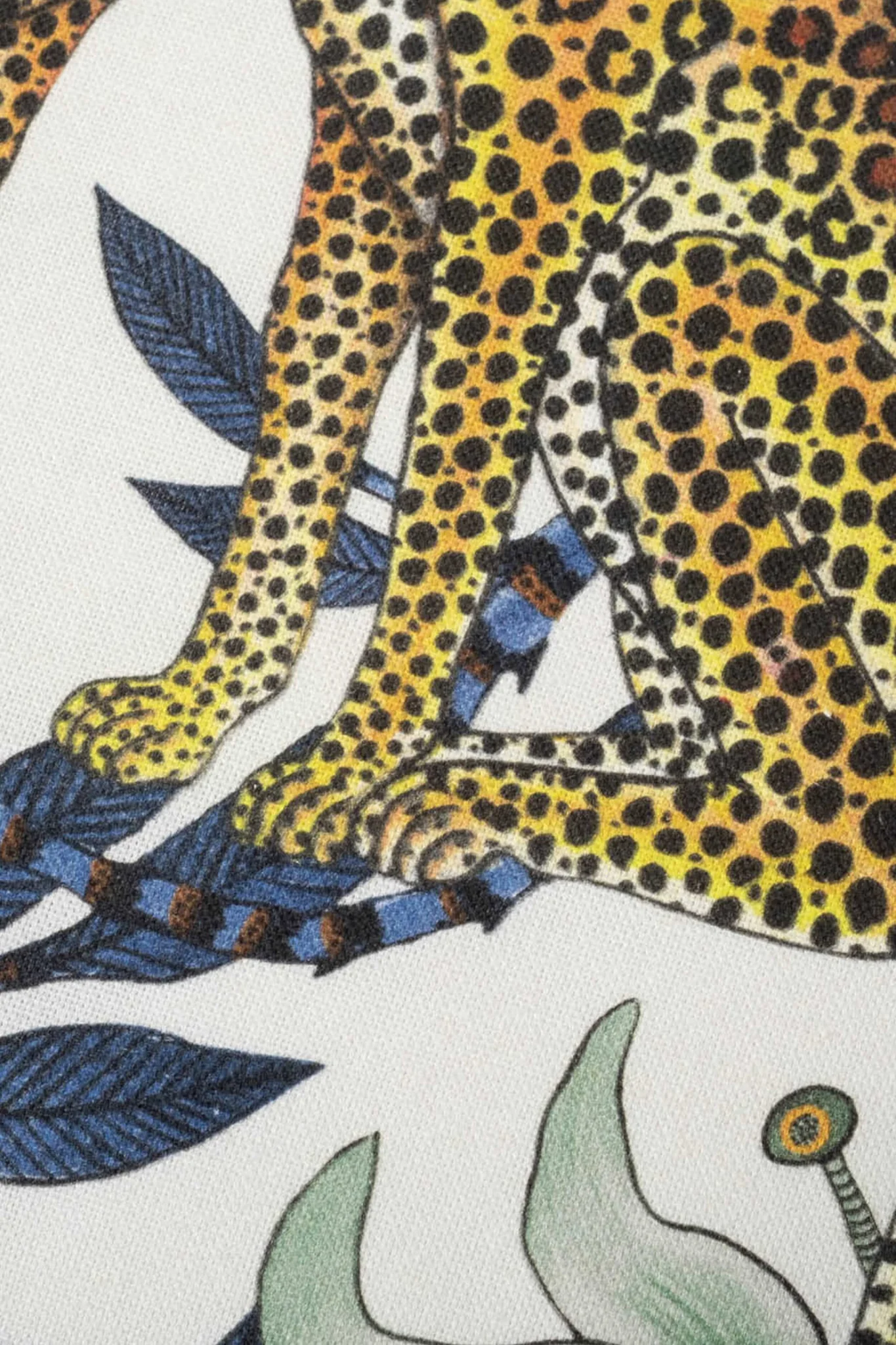 Tanzanite Lovebird Leopards Cotton Pillow Cover - Image 4