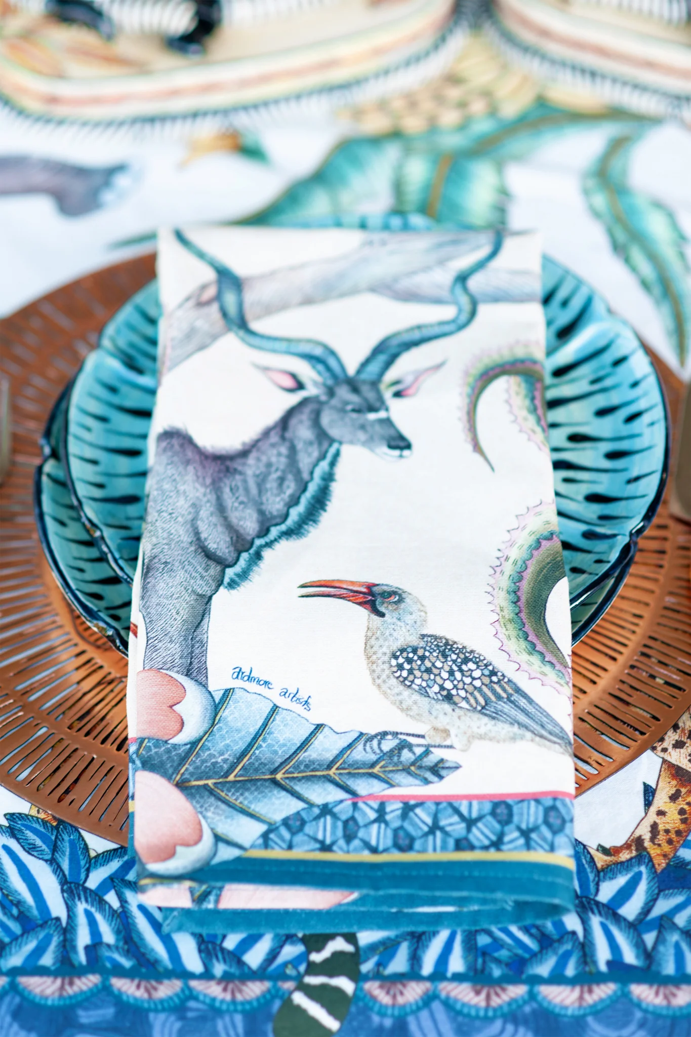 Tanzanite Pangolin Park Tea Towel - Image 2