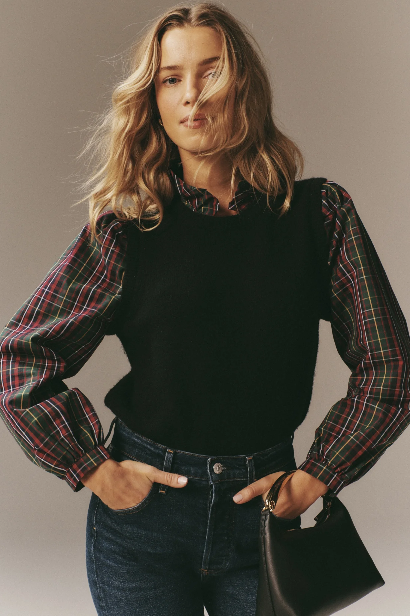 Tartan Ella Sweater Blouse - Image 2