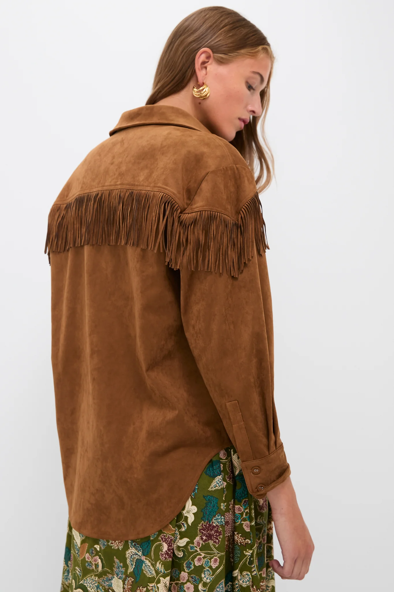 Taupe Clea Fringe Shirt - Image 4