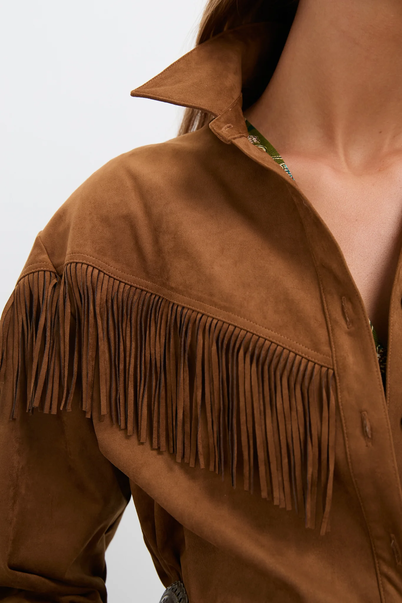Taupe Clea Fringe Shirt - Image 5