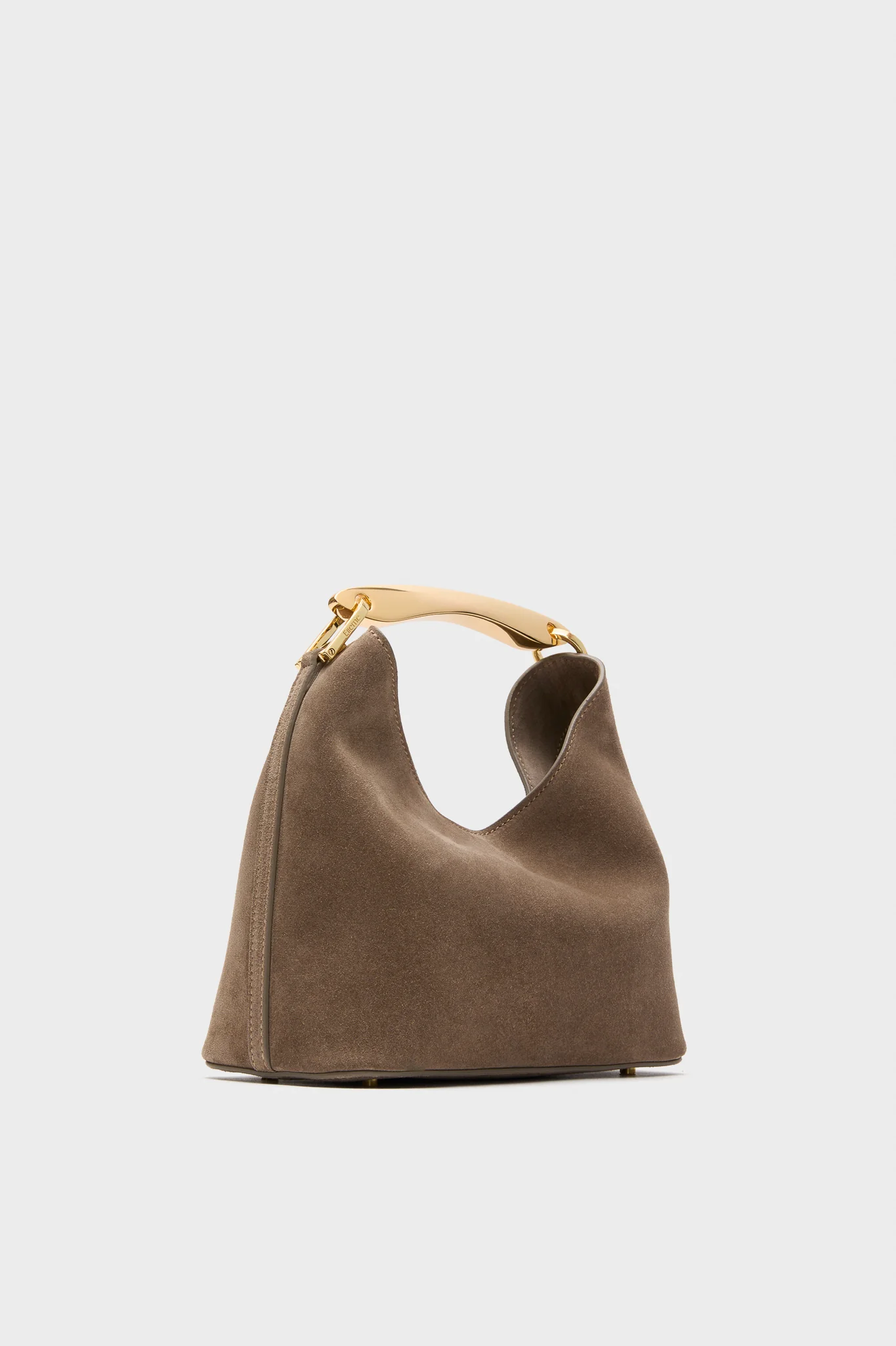 Taupe Suede Small Boomerang Bag - Image 4