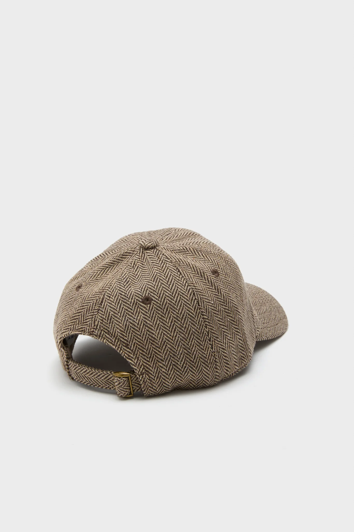 Taupe with Red Embroidered Ciao Wool Baseball Hat - Image 4