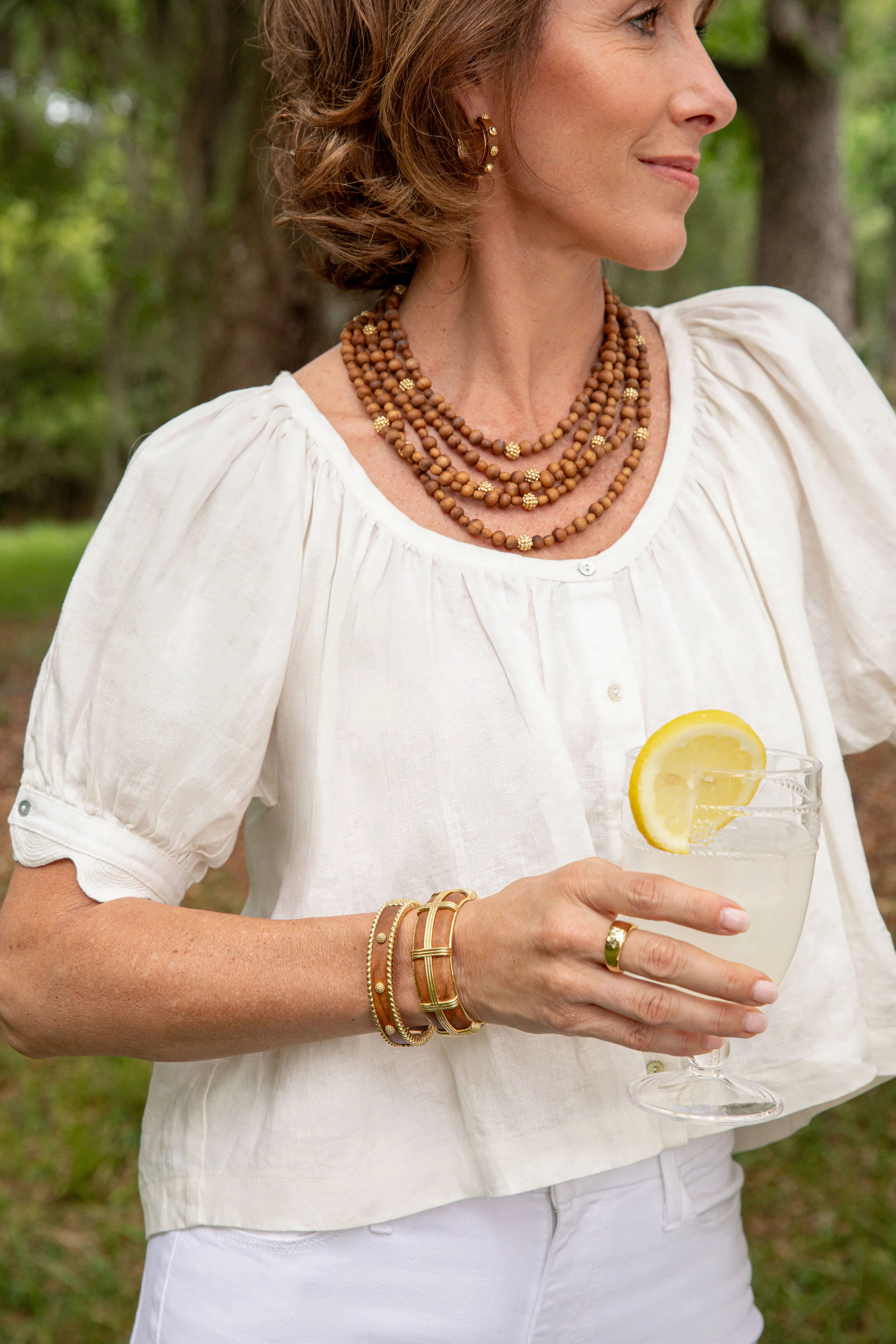 Teak Gaia Hinged Bangle - Image 2