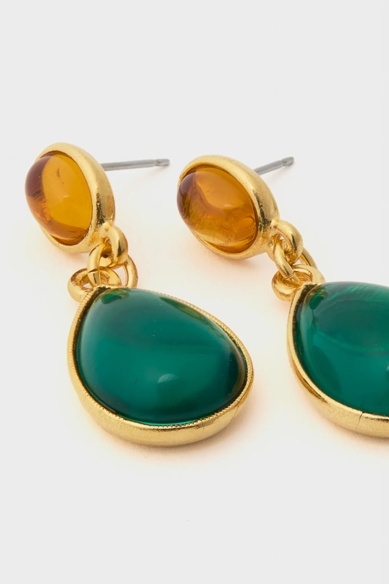 Teal and Yellow Earrings - Image 2