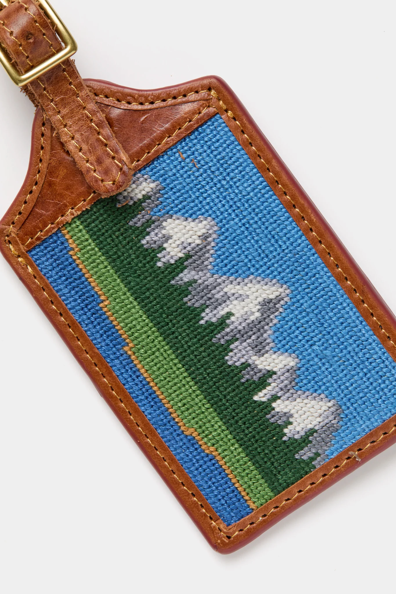 Tetons Needlepoint Luggage Tag - Image 2