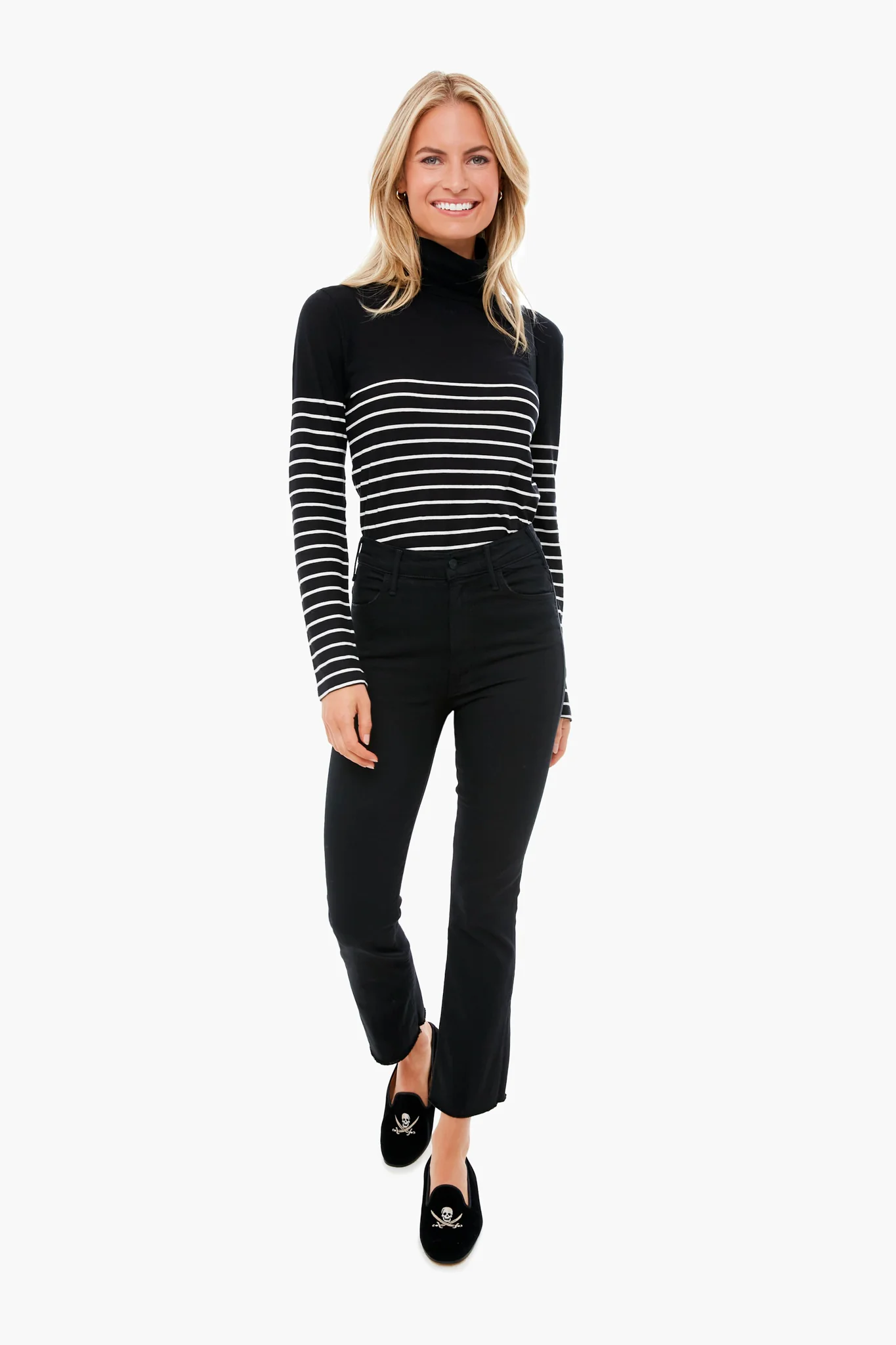 The Black Striped Tissue Turtleneck - Image 2