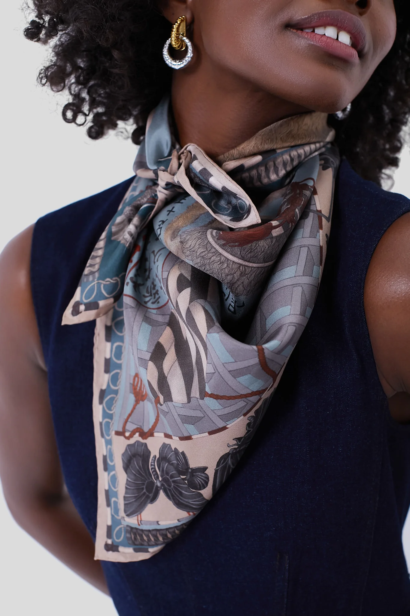 The Floating Rabbits Cameo Large Square Scarf - Image 2