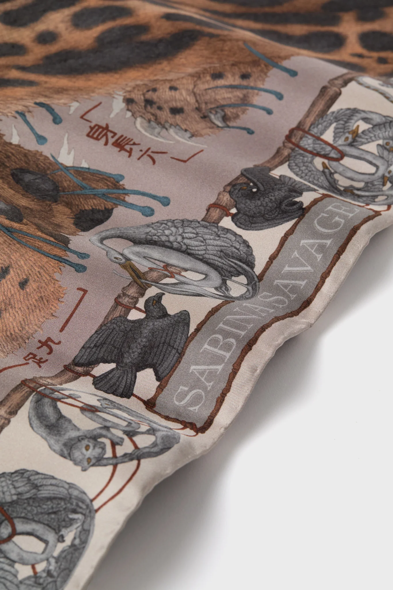 The Lunar Leopard Champagne Large Square Scarf - Image 4