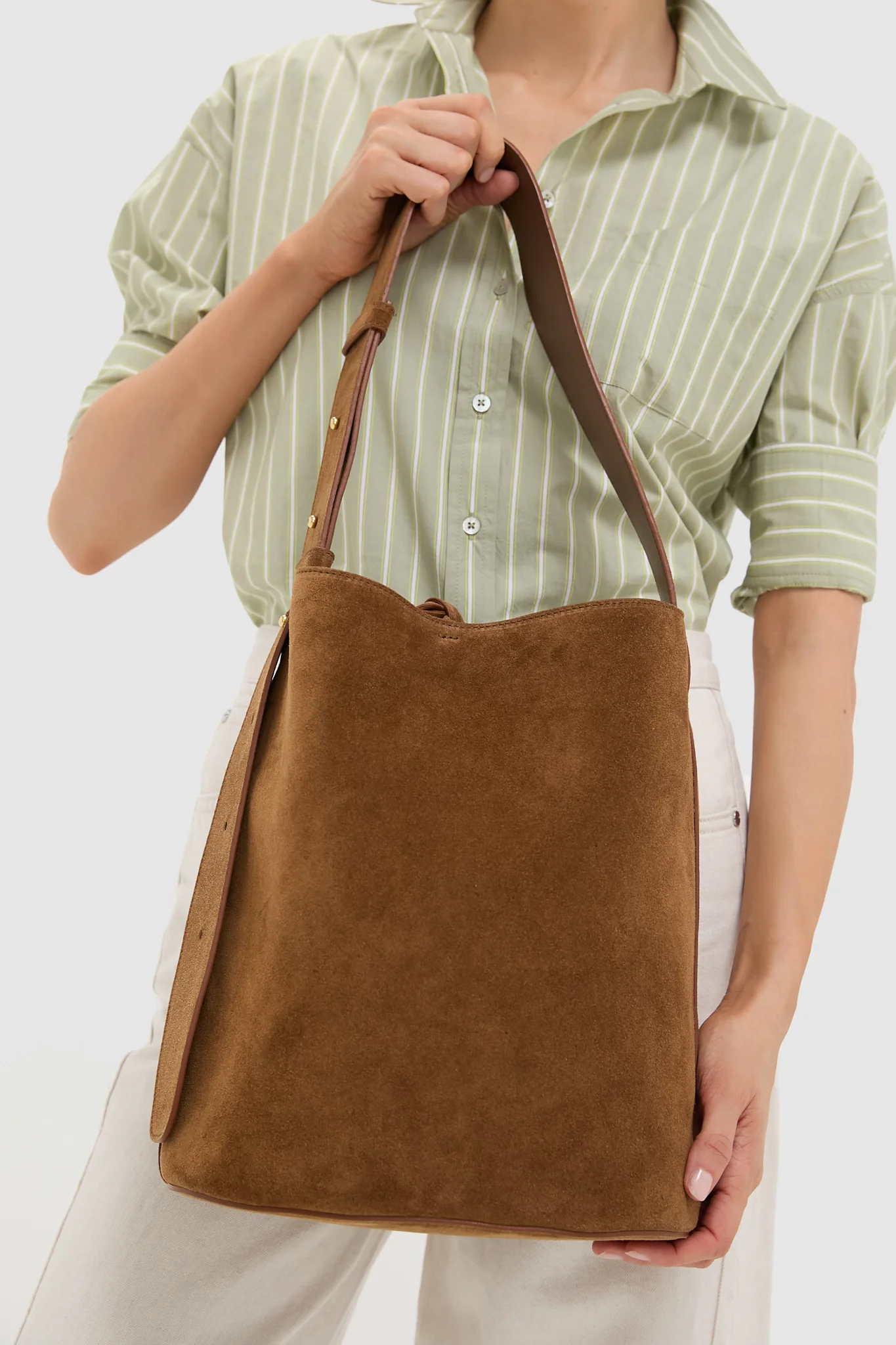 The Maple Brown Suede Norma Tote - Image 2