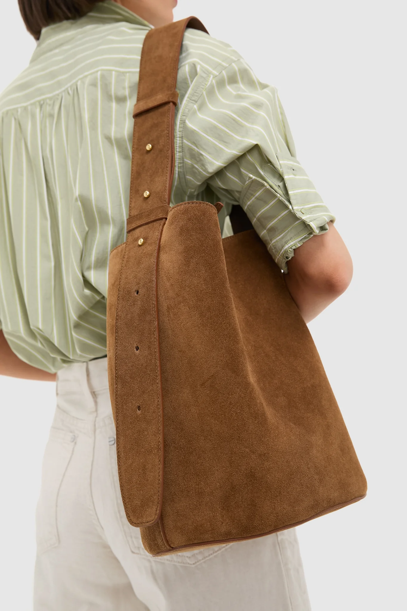 The Maple Brown Suede Norma Tote - Image 4