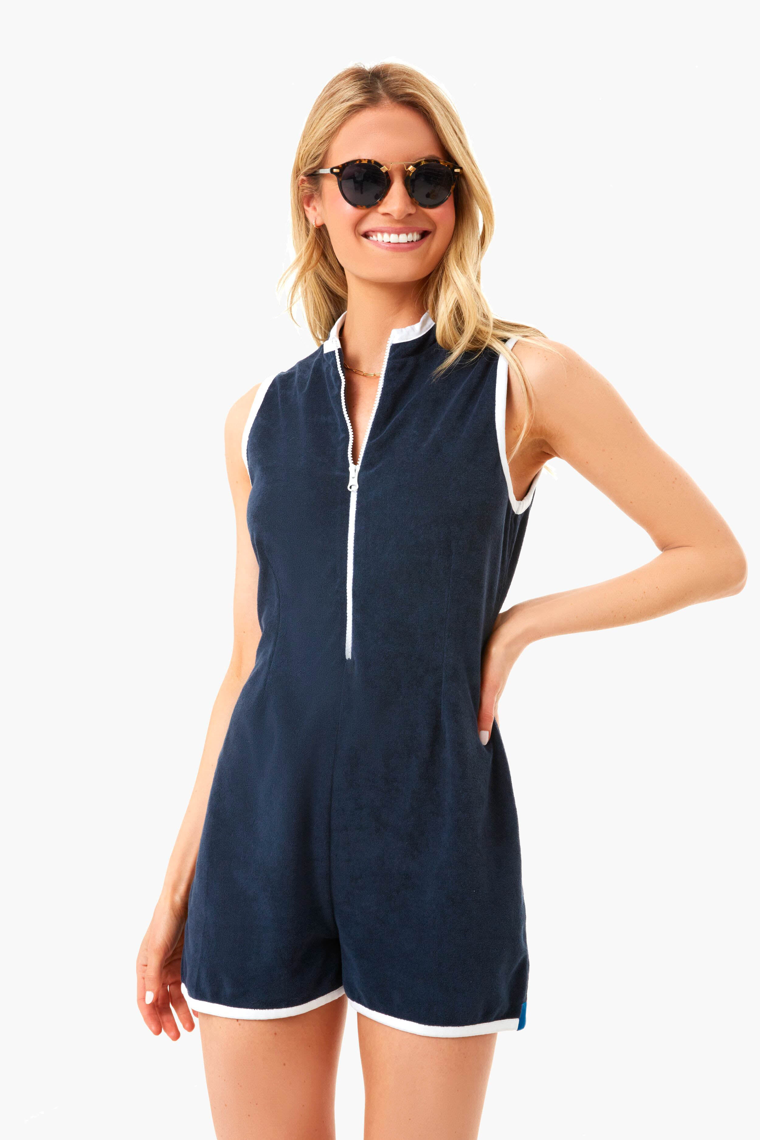 The Navy Serena Romper - Image 2