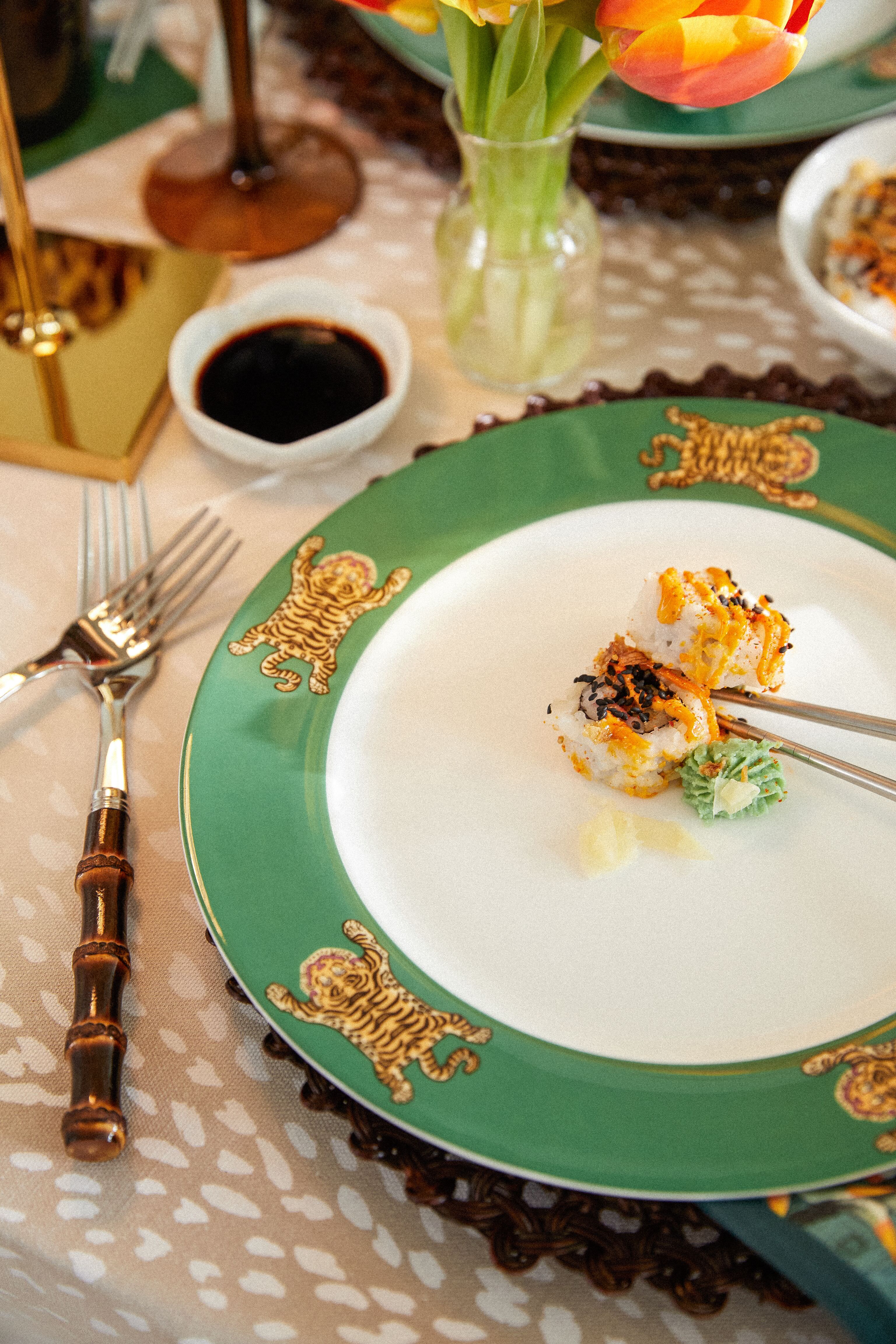 Tibetan Tiger Dinner Plate - Image 2