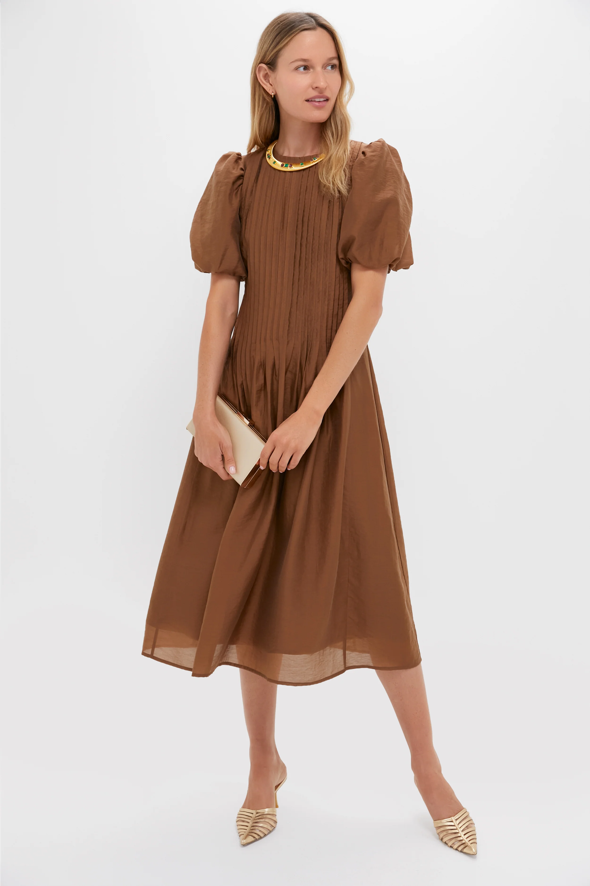 Toffee Nut Taffeta Mere Dress - Image 2