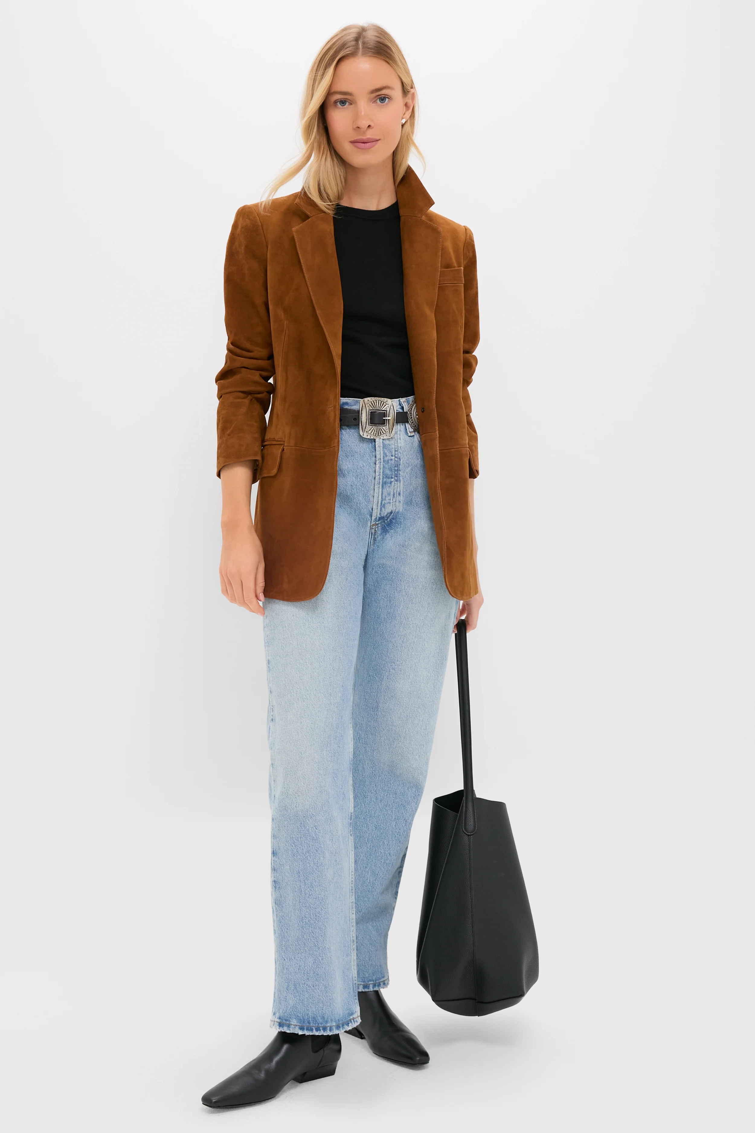 Toffee Suede Leo Blazer - Image 2