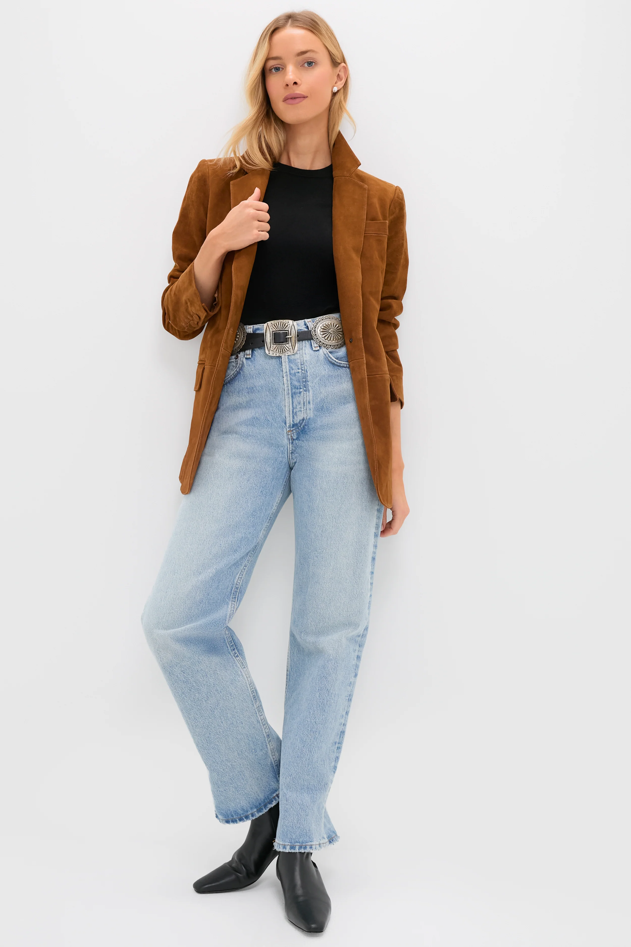 Toffee Suede Leo Blazer - Image 6