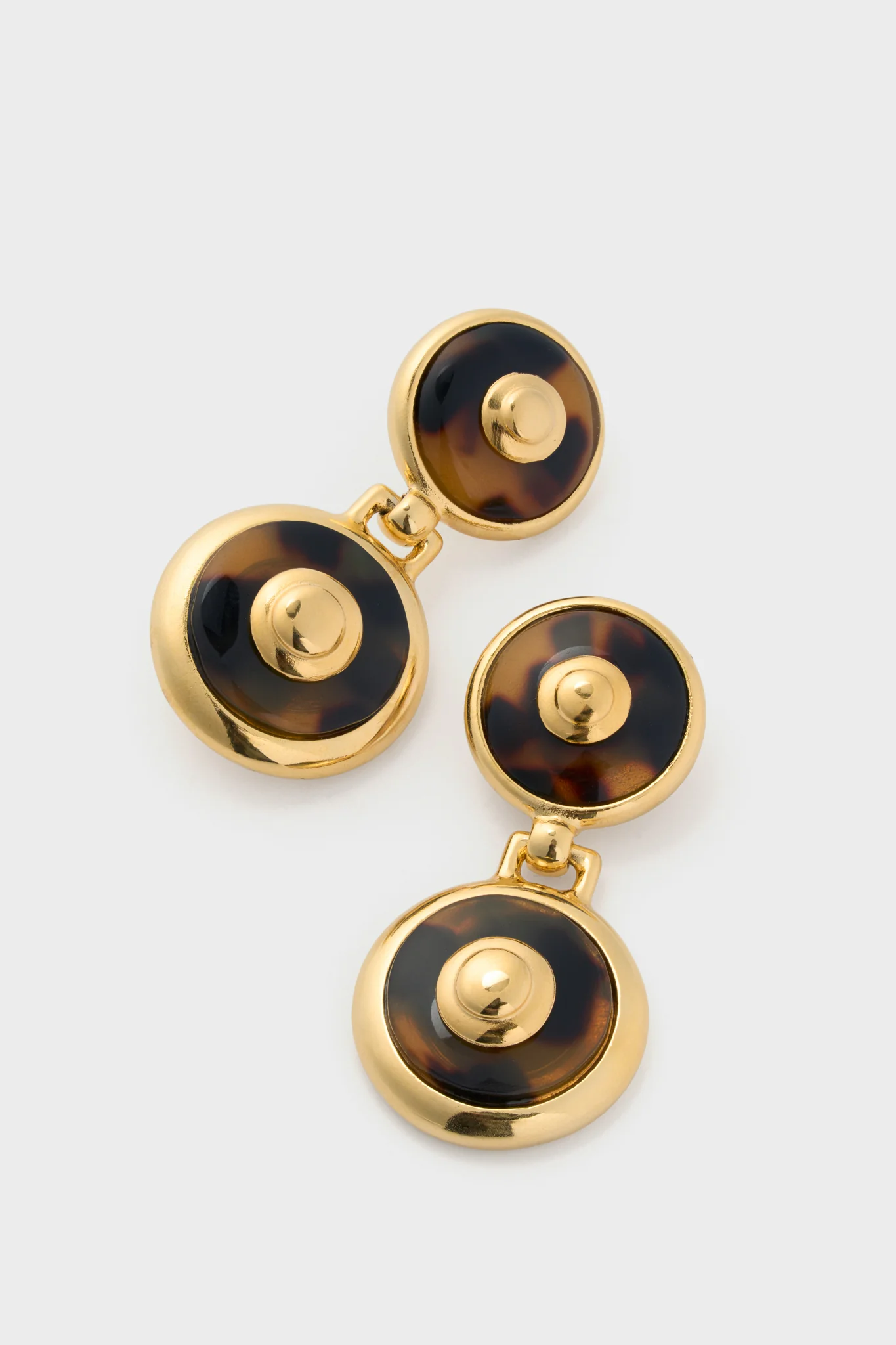Tortoise 24K Gold Electroplated Circle Drop Earrings - Image 4