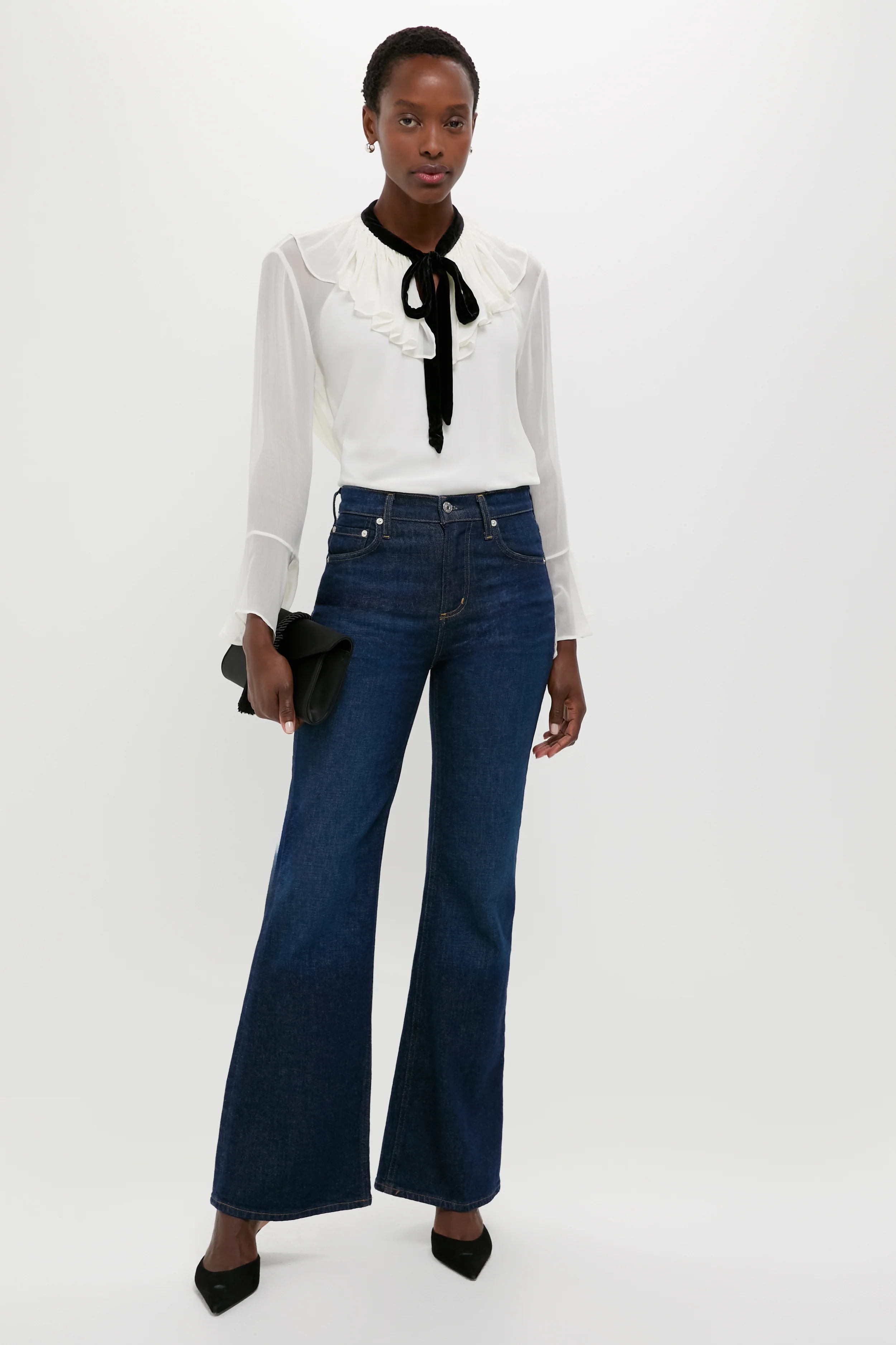 Trophy Cream Long Sleeve Collared Blouse - Image 2