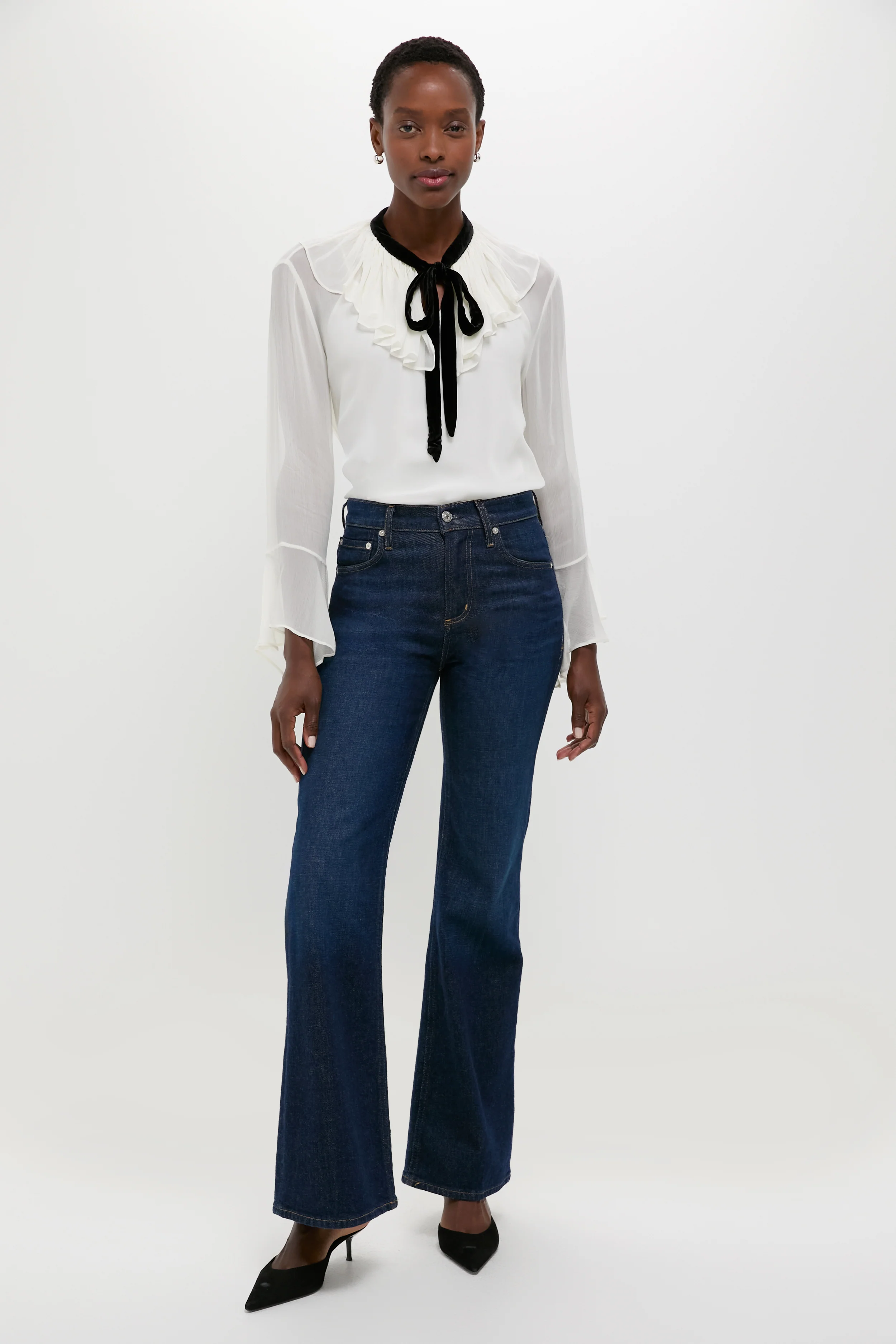 Trophy Cream Long Sleeve Collared Blouse - Image 6