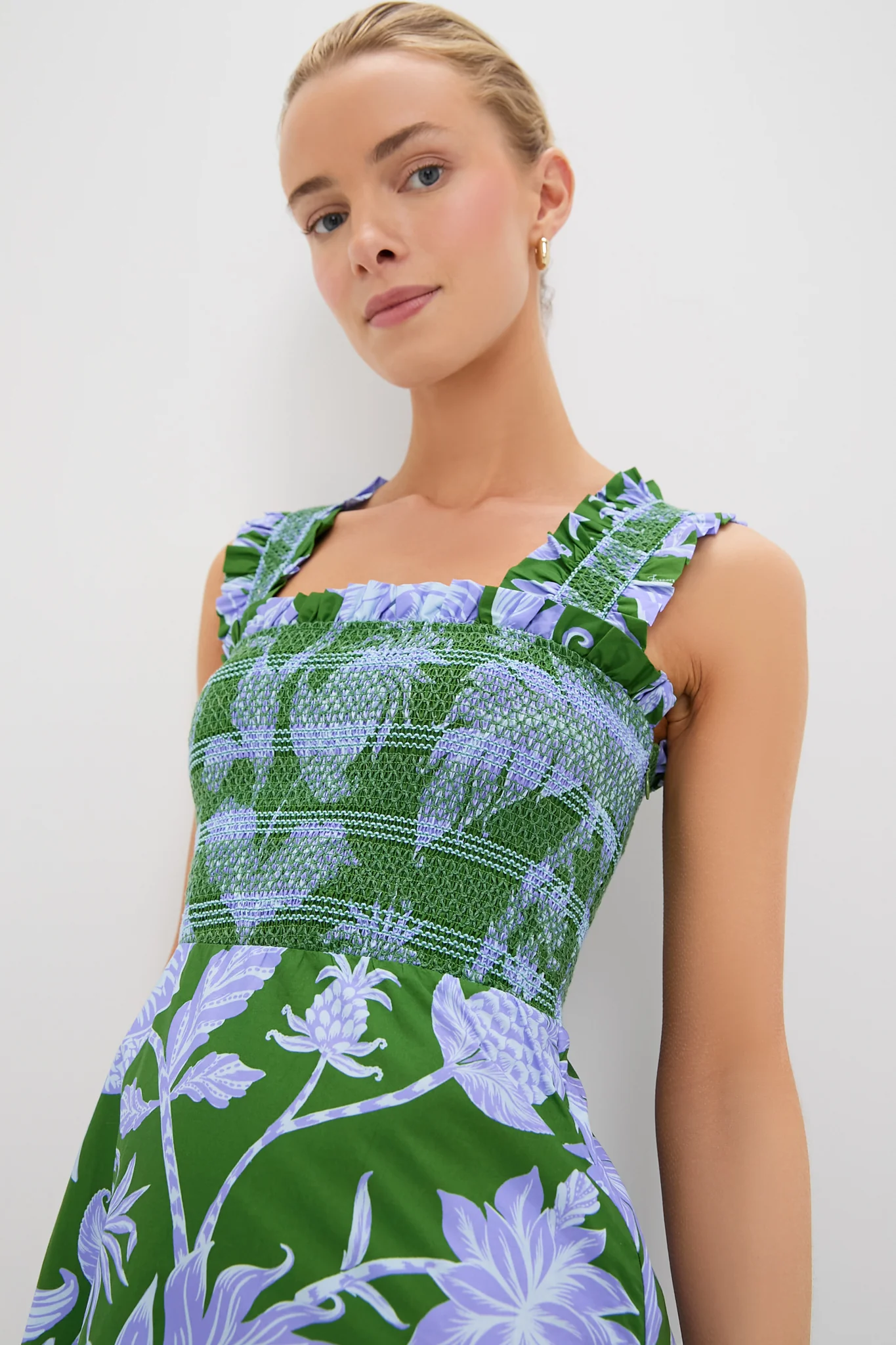 Tropical Swing Green Sleeveless Midi Dress - Image 5