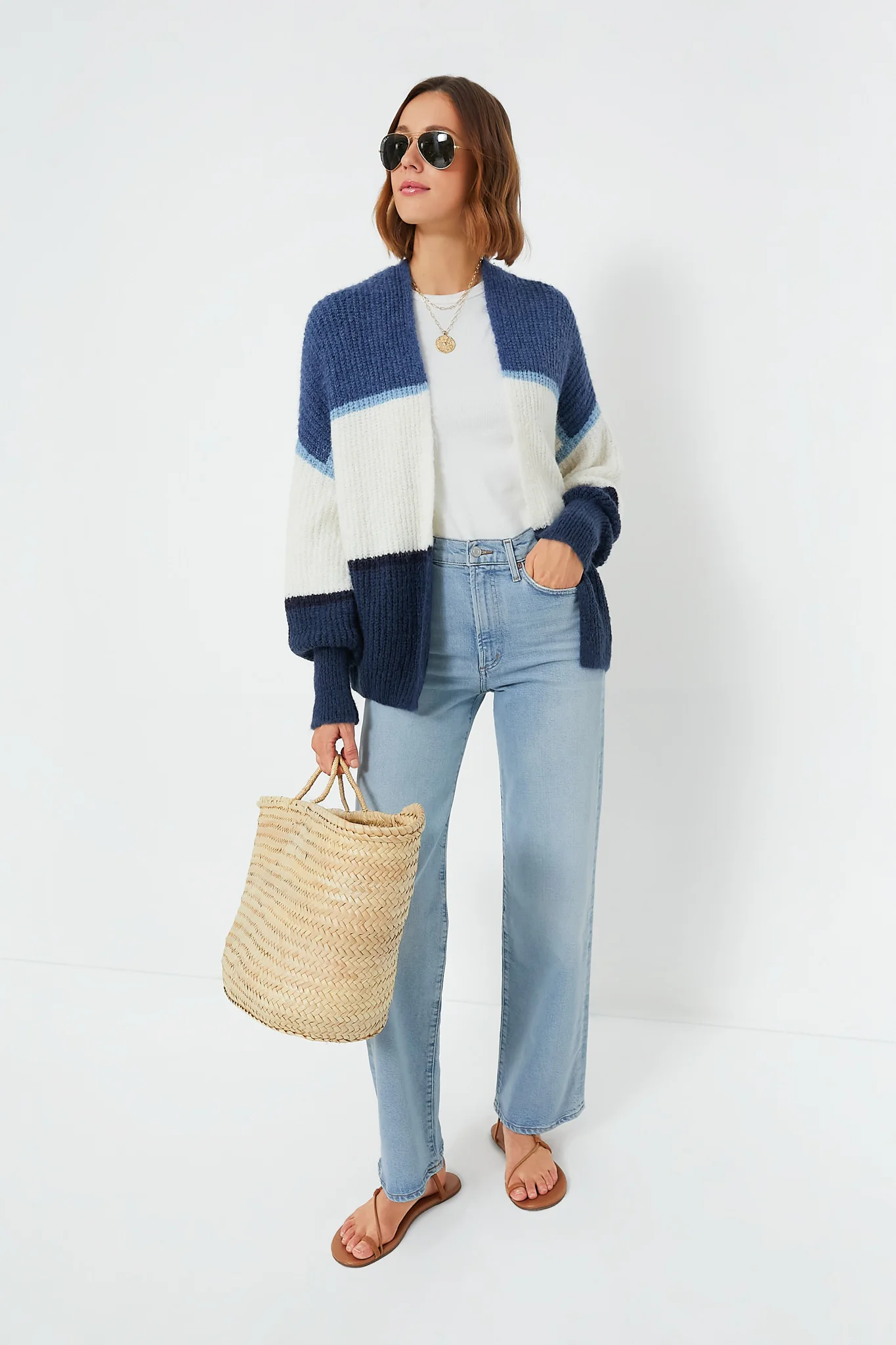 True Navy Jones Stripe Cardigan - Image 2